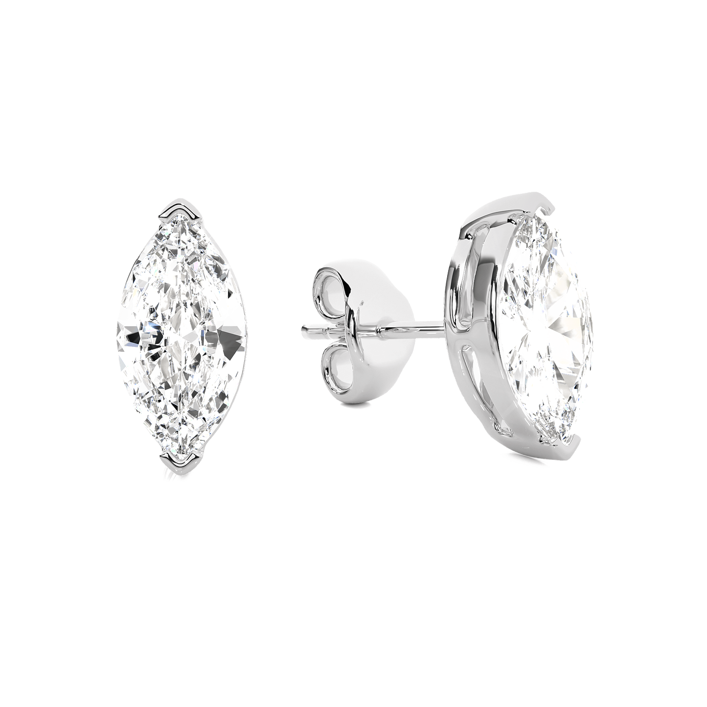 Ayana- Marquise-Cut Diamond Studs with V-Prong Basket Setting