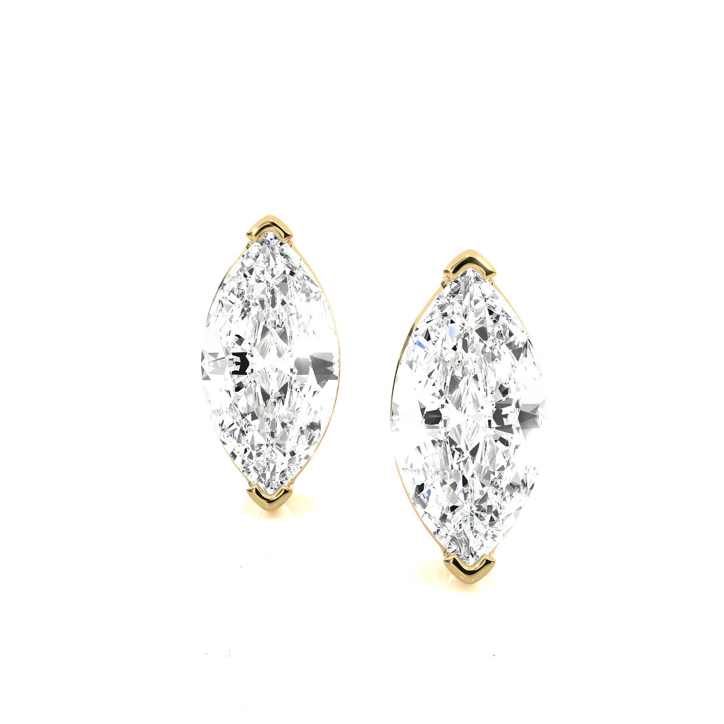 Ayana- Marquise-Cut Diamond Studs with V-Prong Basket Setting