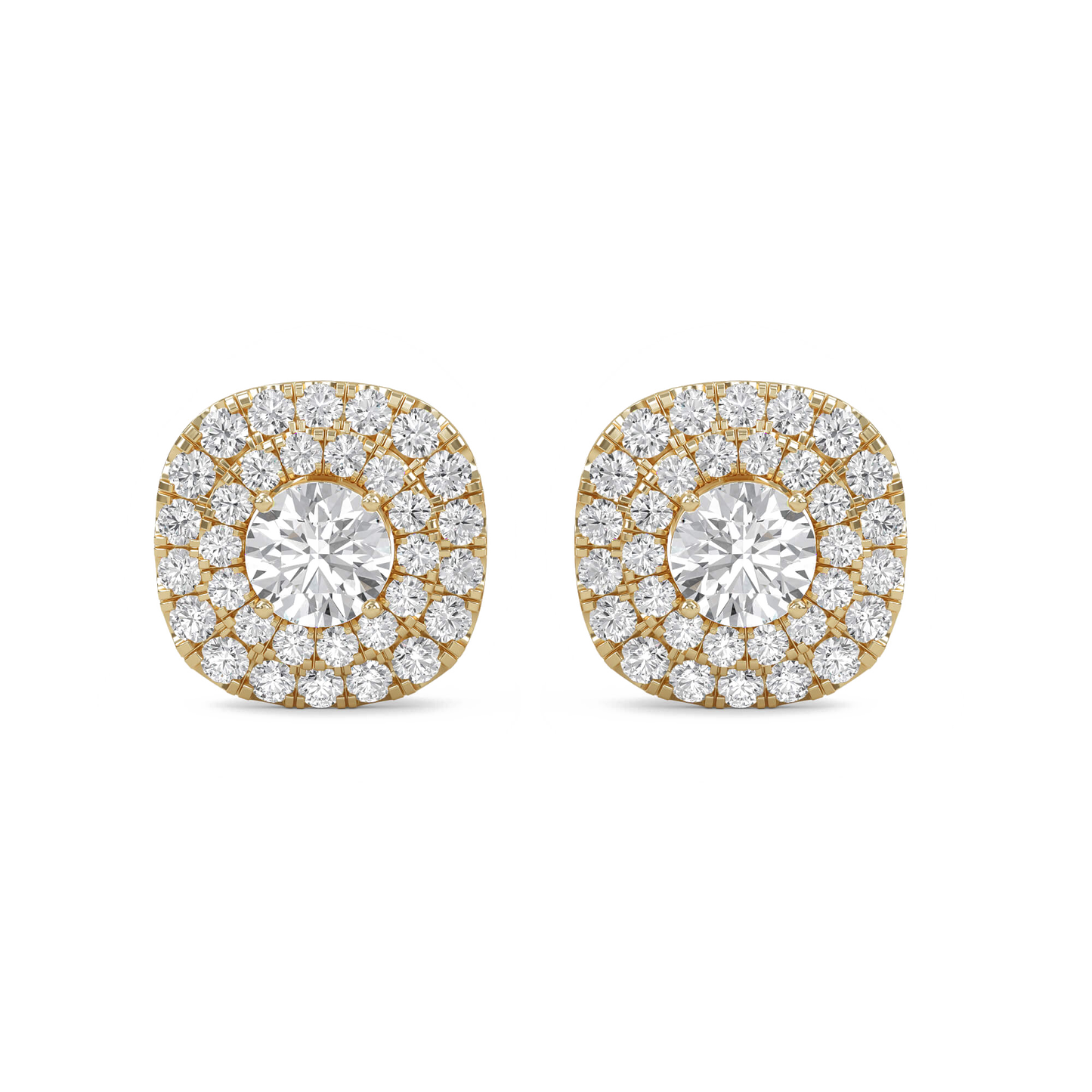 Nina – Round Double Halo Diamond Studs