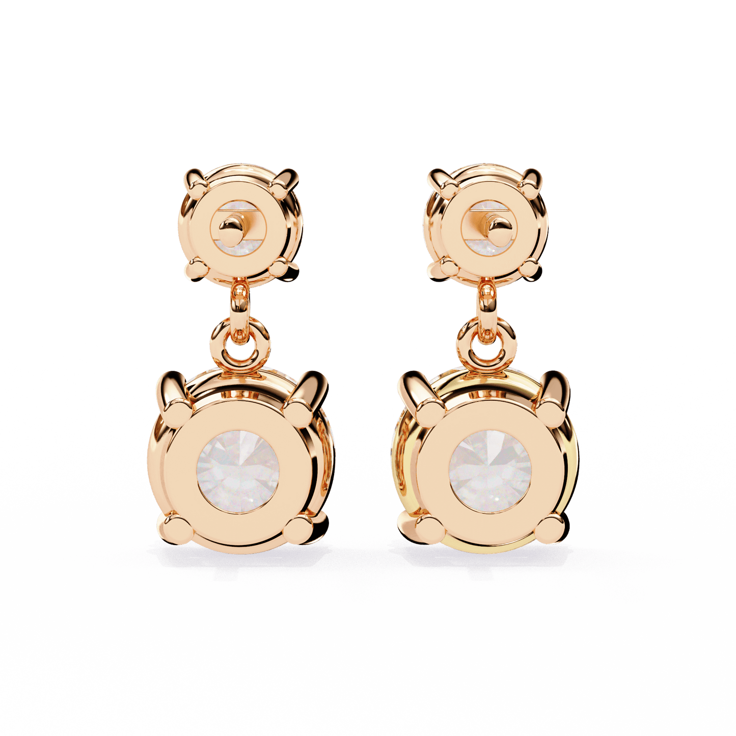 Paige – Round-Cut Diamond Drop Studs