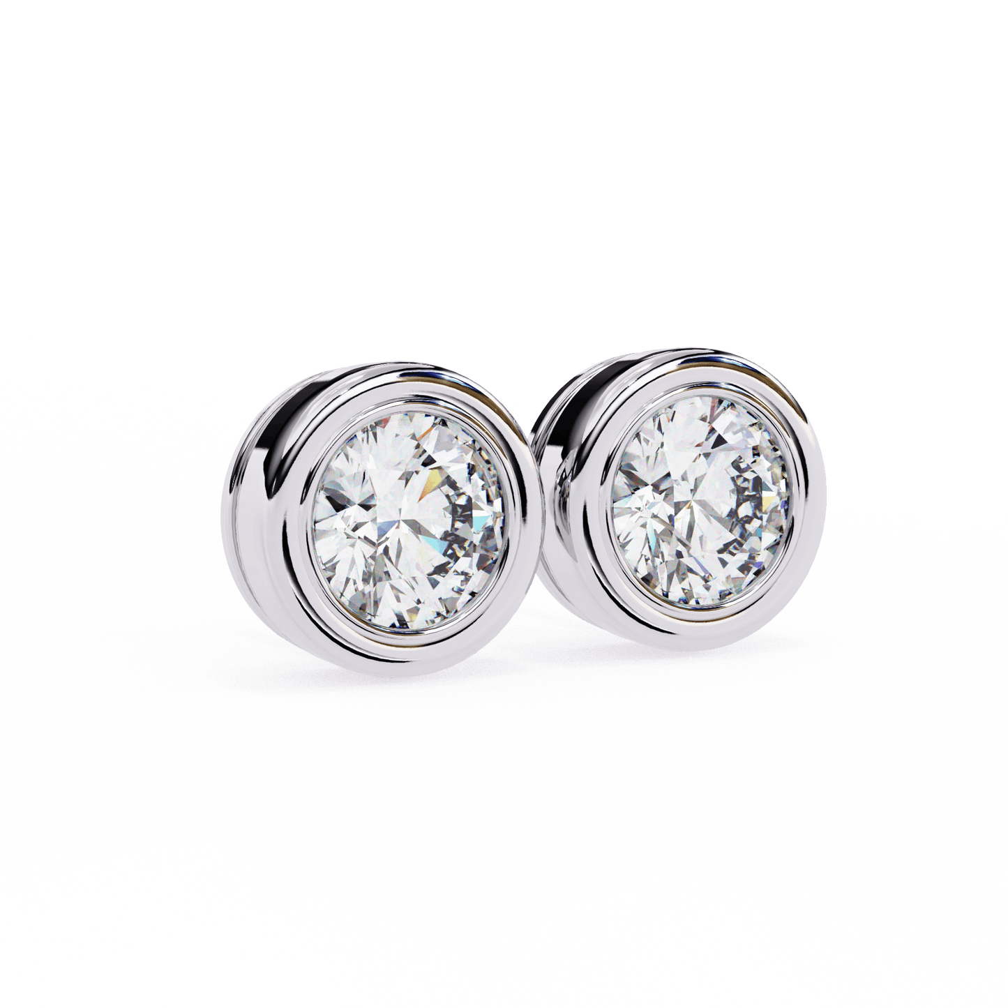 Alison – Bezel-Set Round Diamond Studs