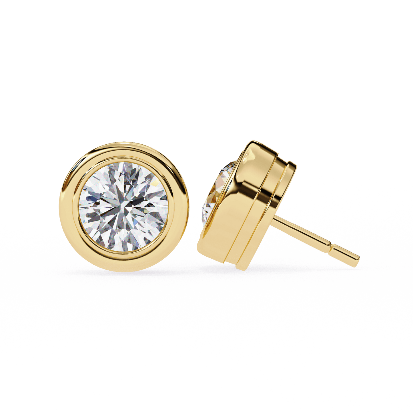 Alison – Bezel-Set Round Diamond Studs