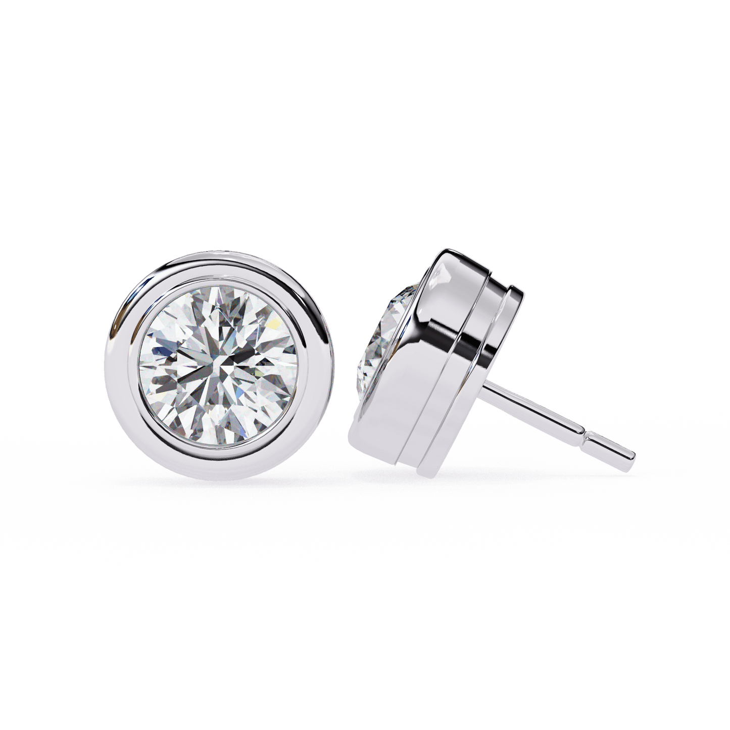 Alison – Bezel-Set Round Diamond Studs