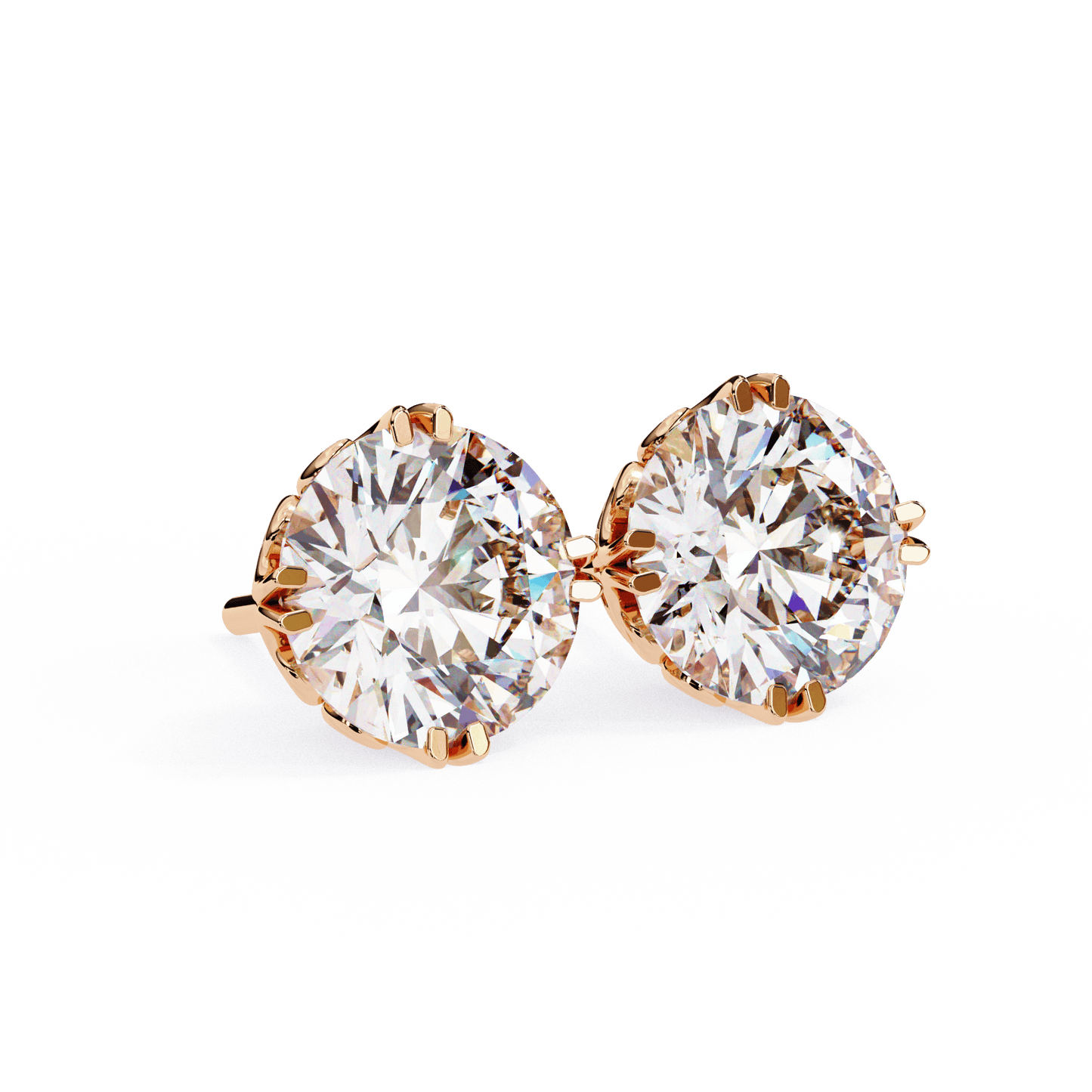 Alyssa – Double Prong Filigree Diamond Studs