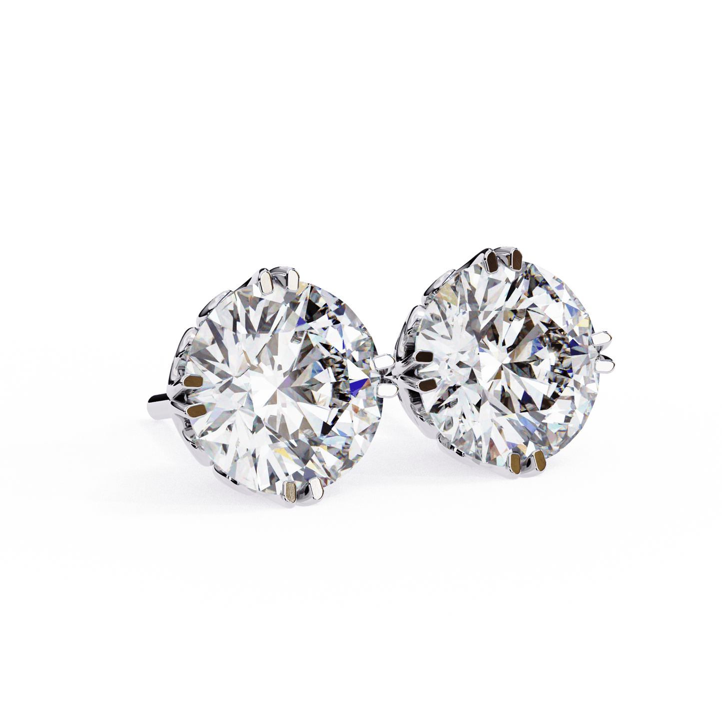 Alyssa – Double Prong Filigree Diamond Studs
