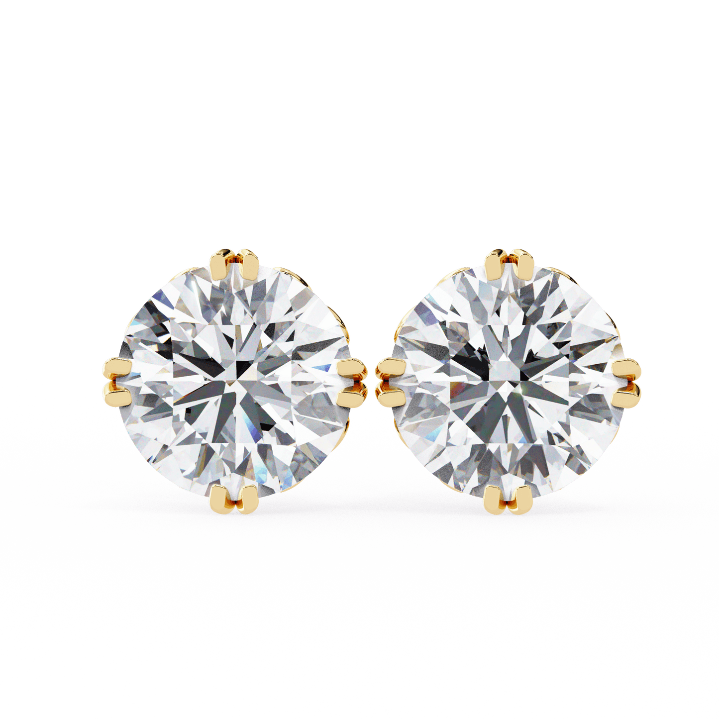 Alyssa – Double Prong Filigree Diamond Studs