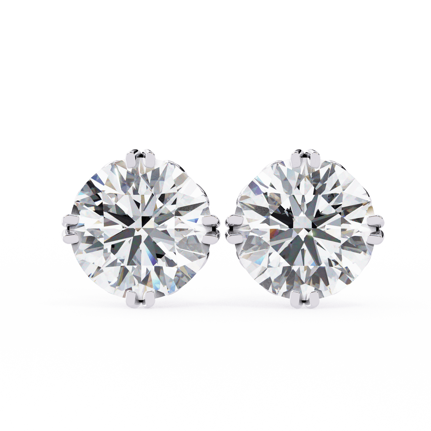 Alyssa – Double Prong Filigree Diamond Studs