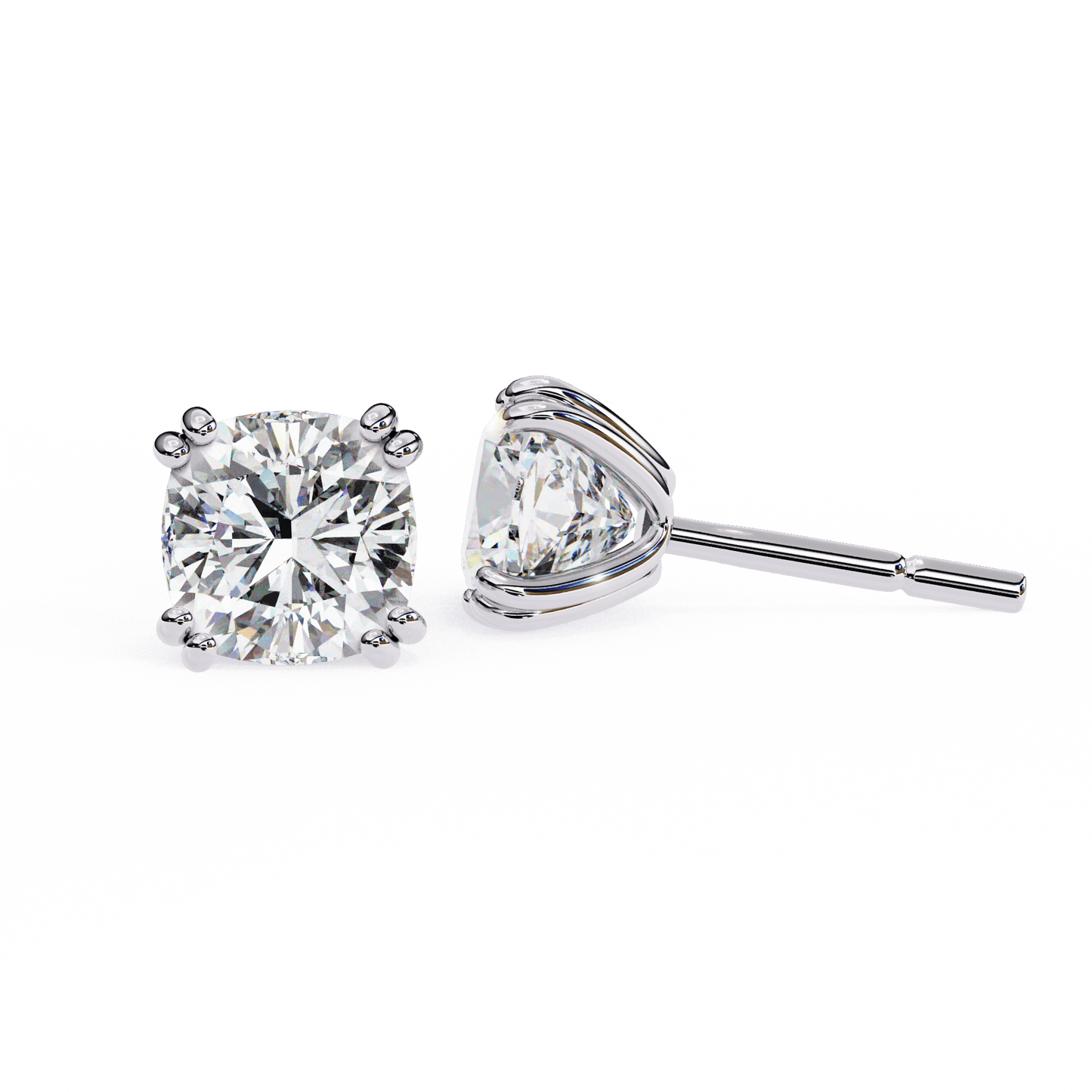 Audrey– The Double Prong Cushion Stud