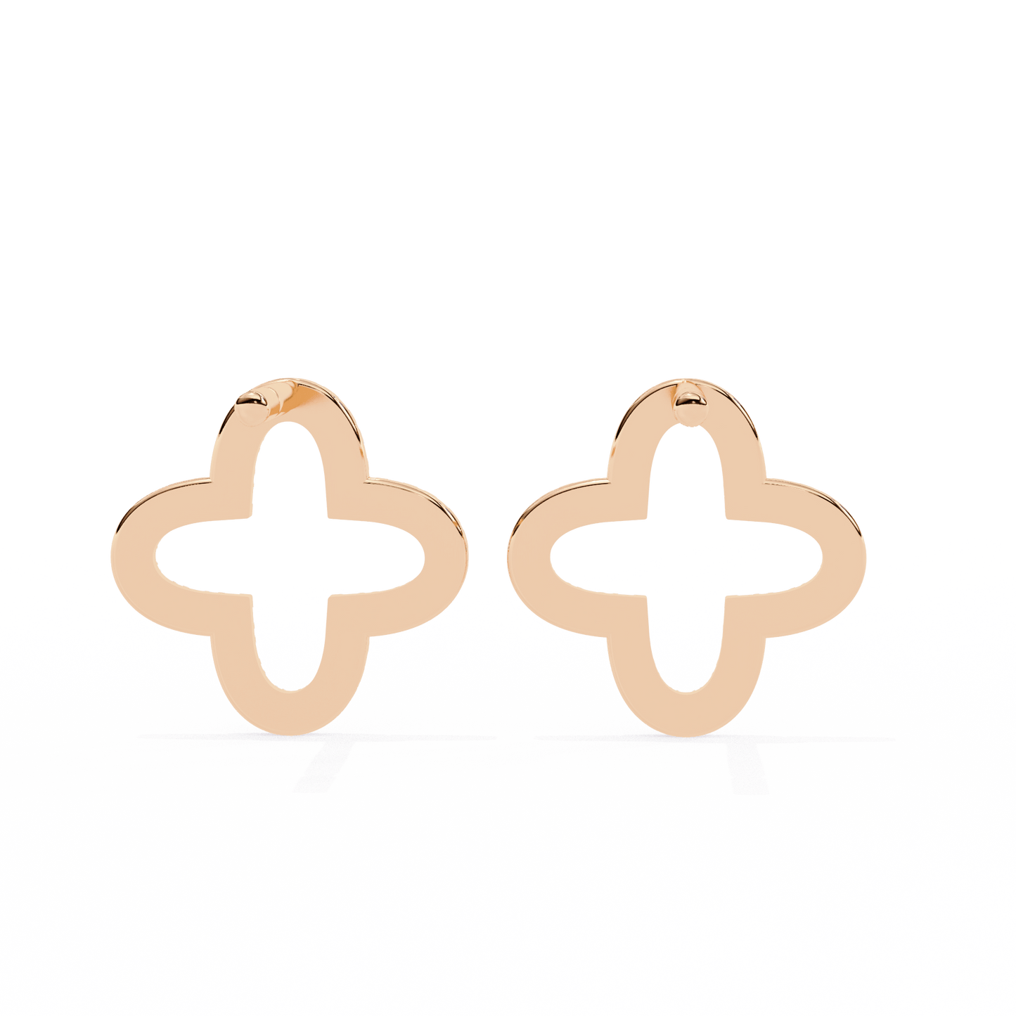 Lune – Diamond Quatrefoil Studs