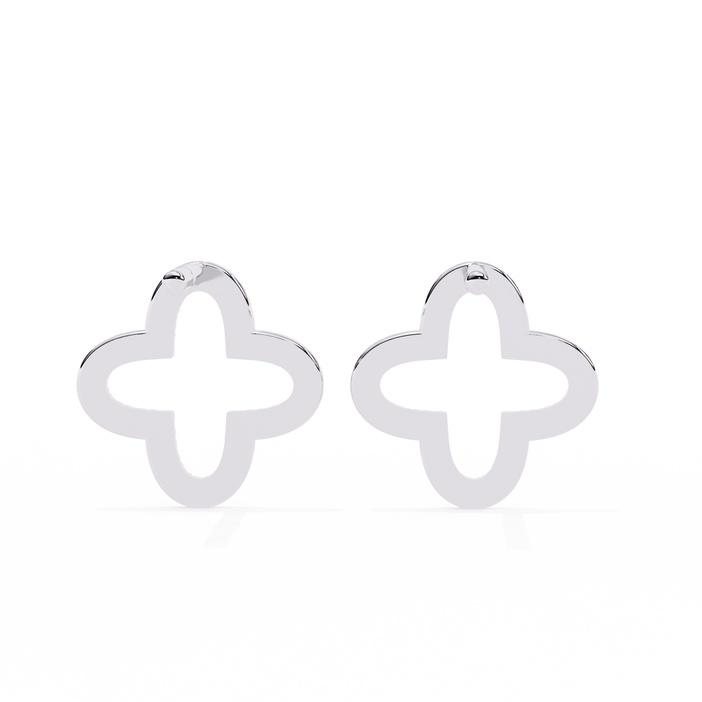 Lune – Diamond Quatrefoil Studs