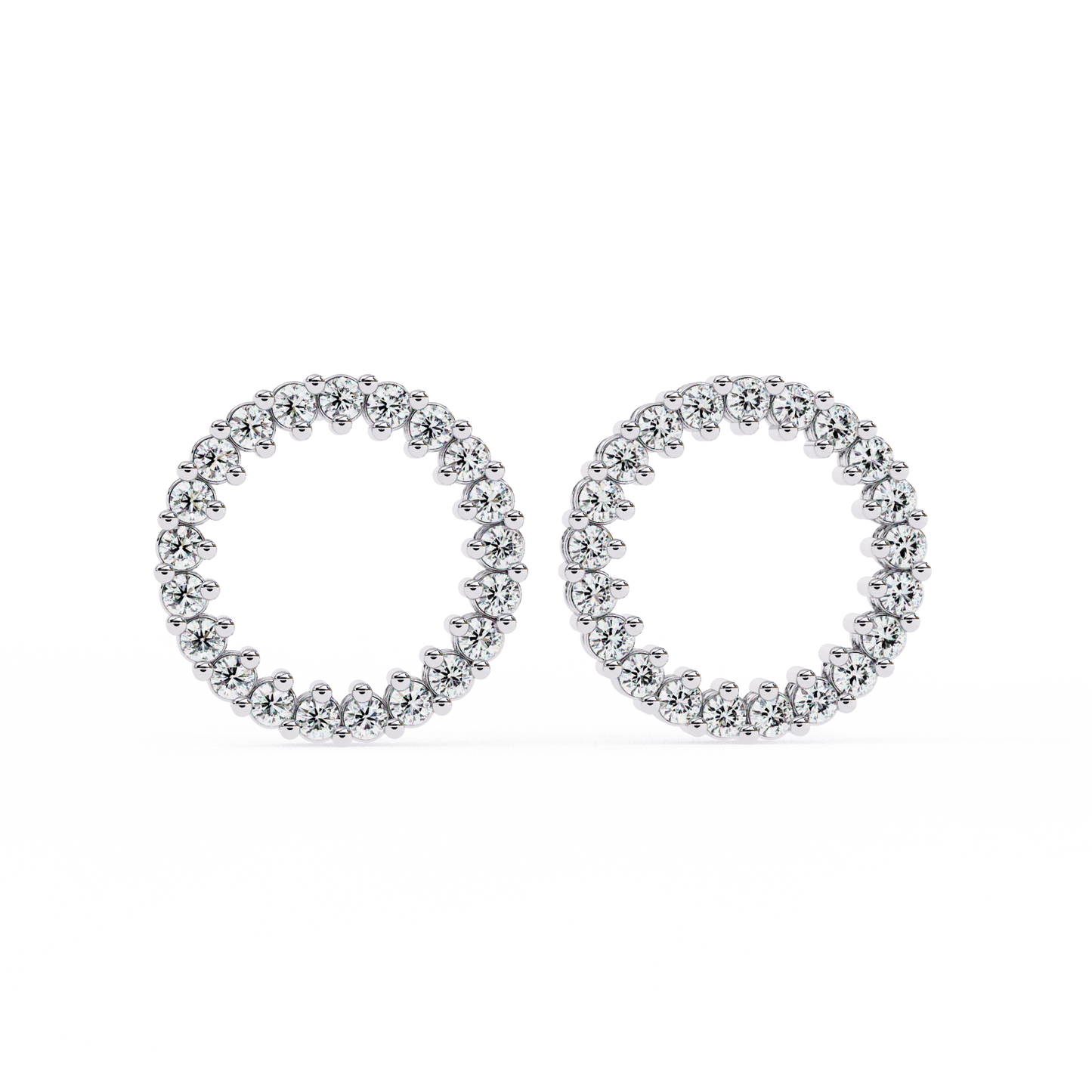 Sofia- Round-Cut Diamond Circle Stud Earrings