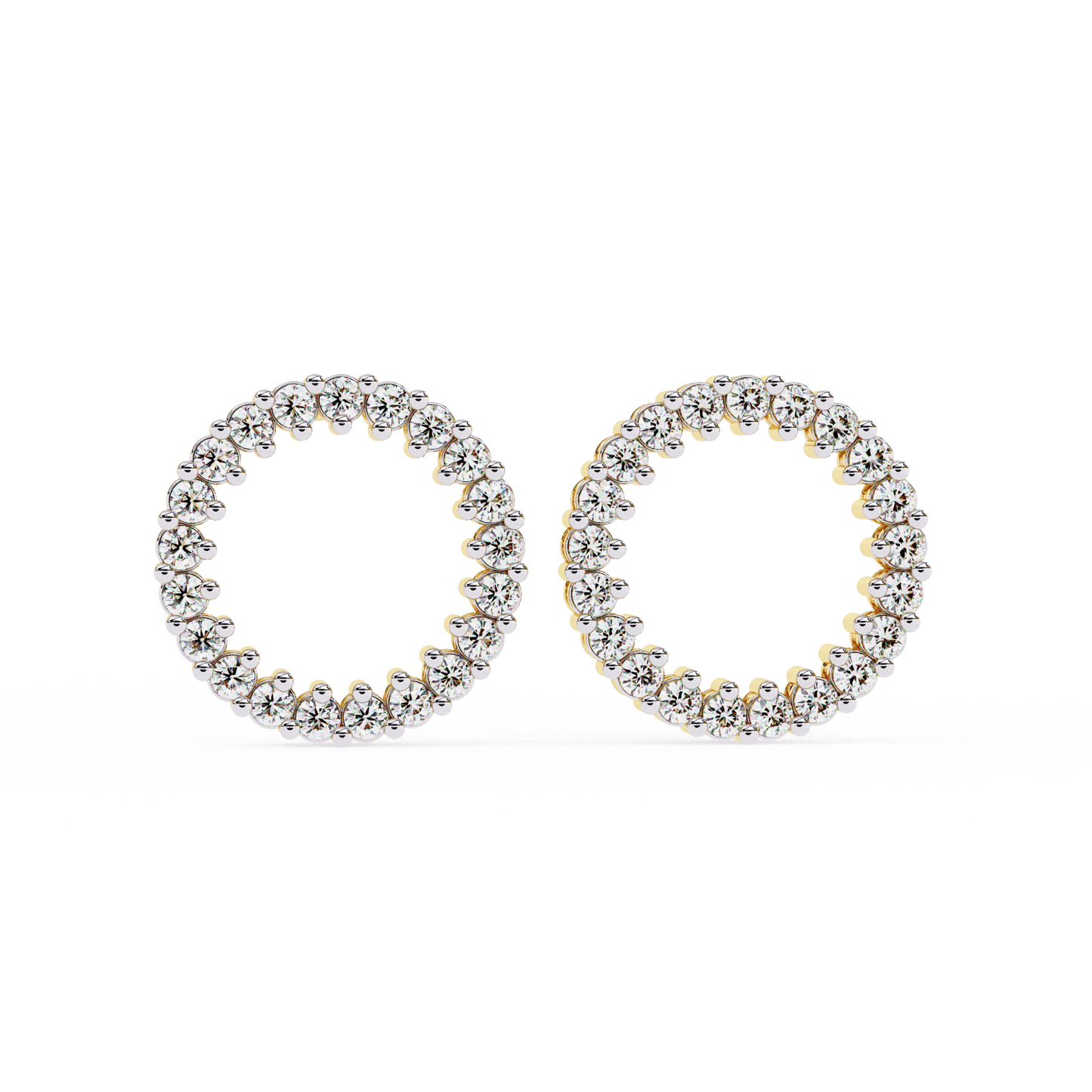 Sofia- Round-Cut Diamond Circle Stud Earrings
