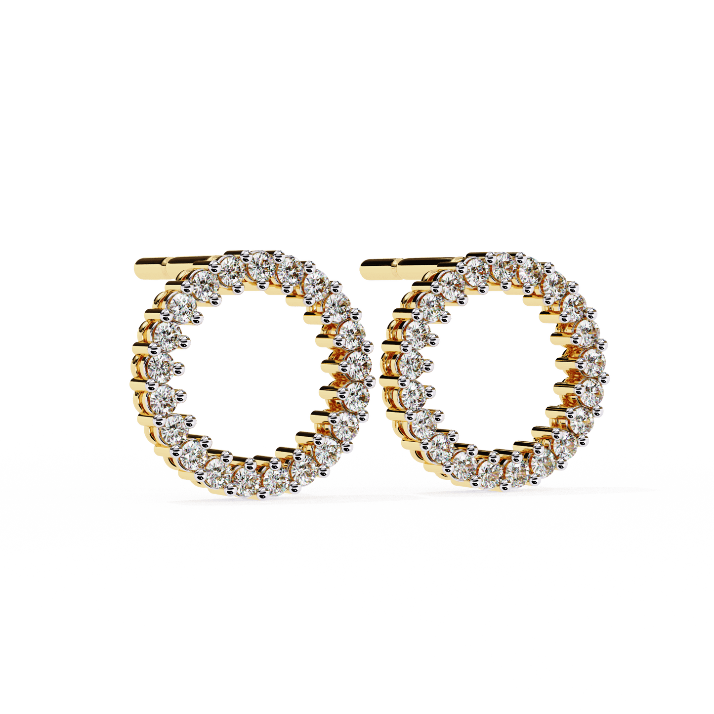 Sofia- Round-Cut Diamond Circle Stud Earrings