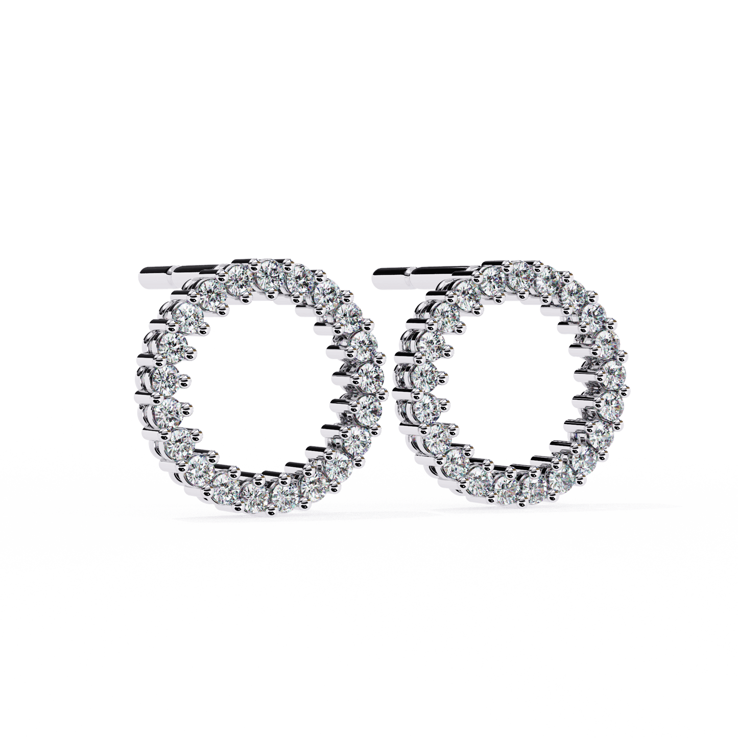 Sofia- Round-Cut Diamond Circle Stud Earrings