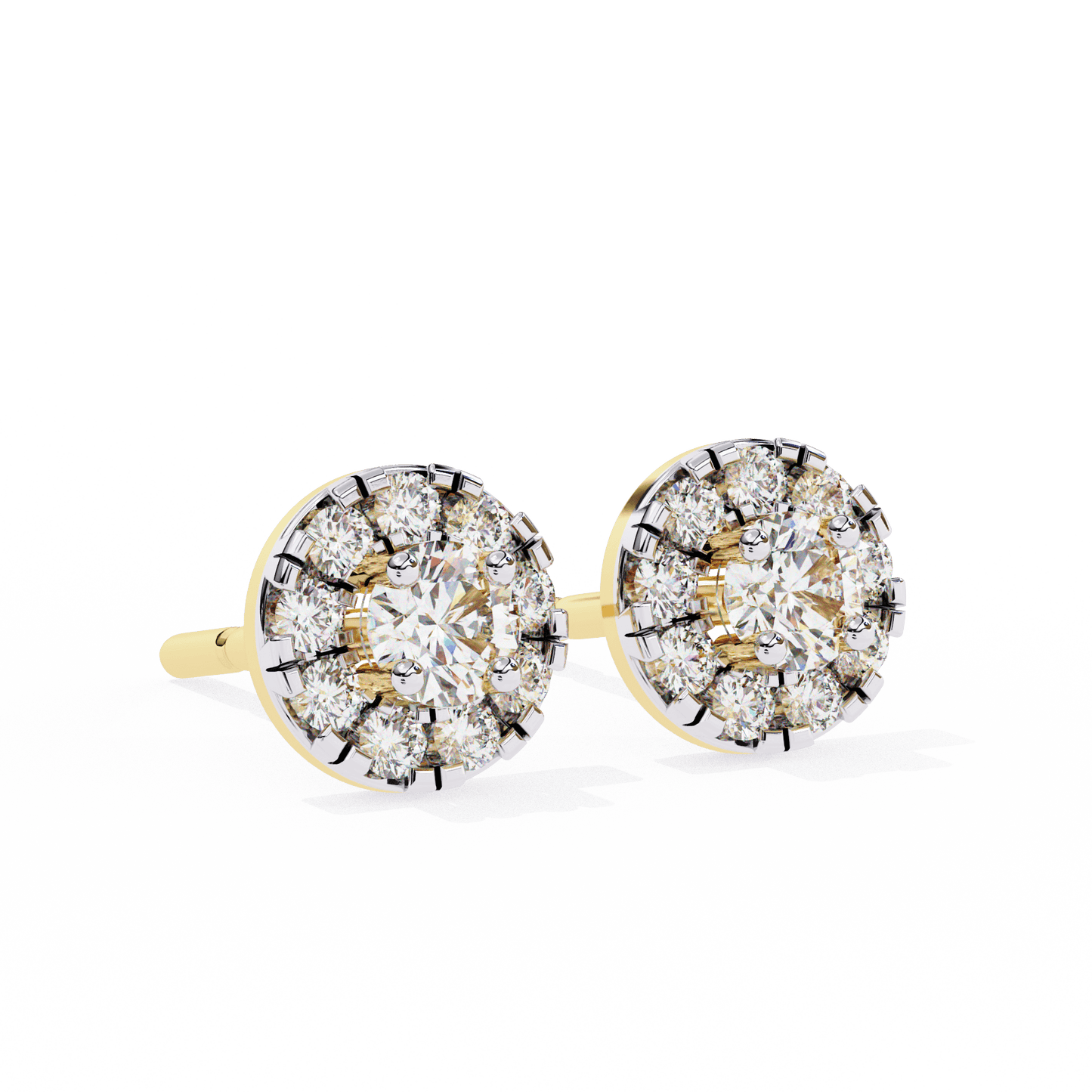 Bonnie – Round Diamond Studs with Illusion Halo