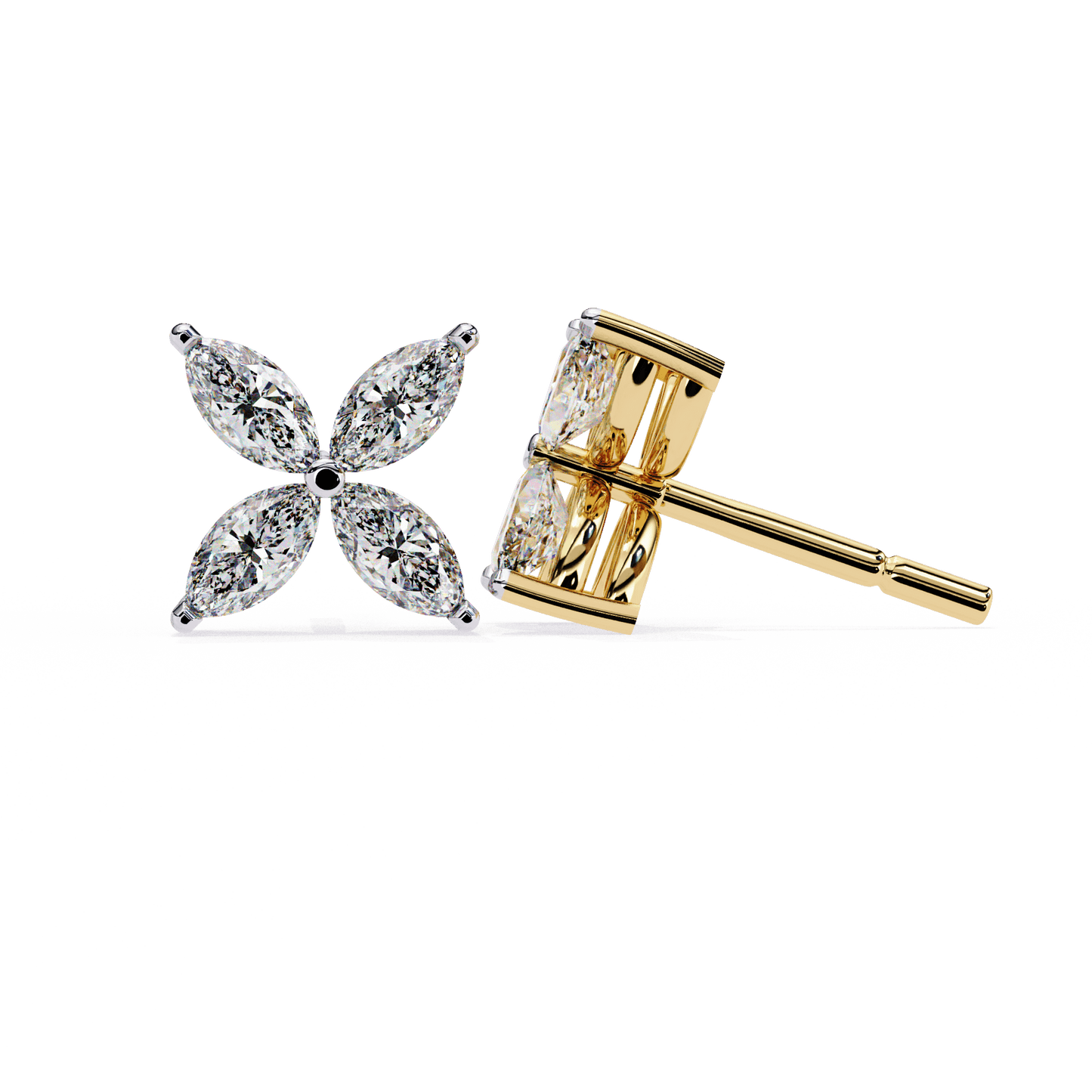 Zainab – Marquise Floral Stud Earrings