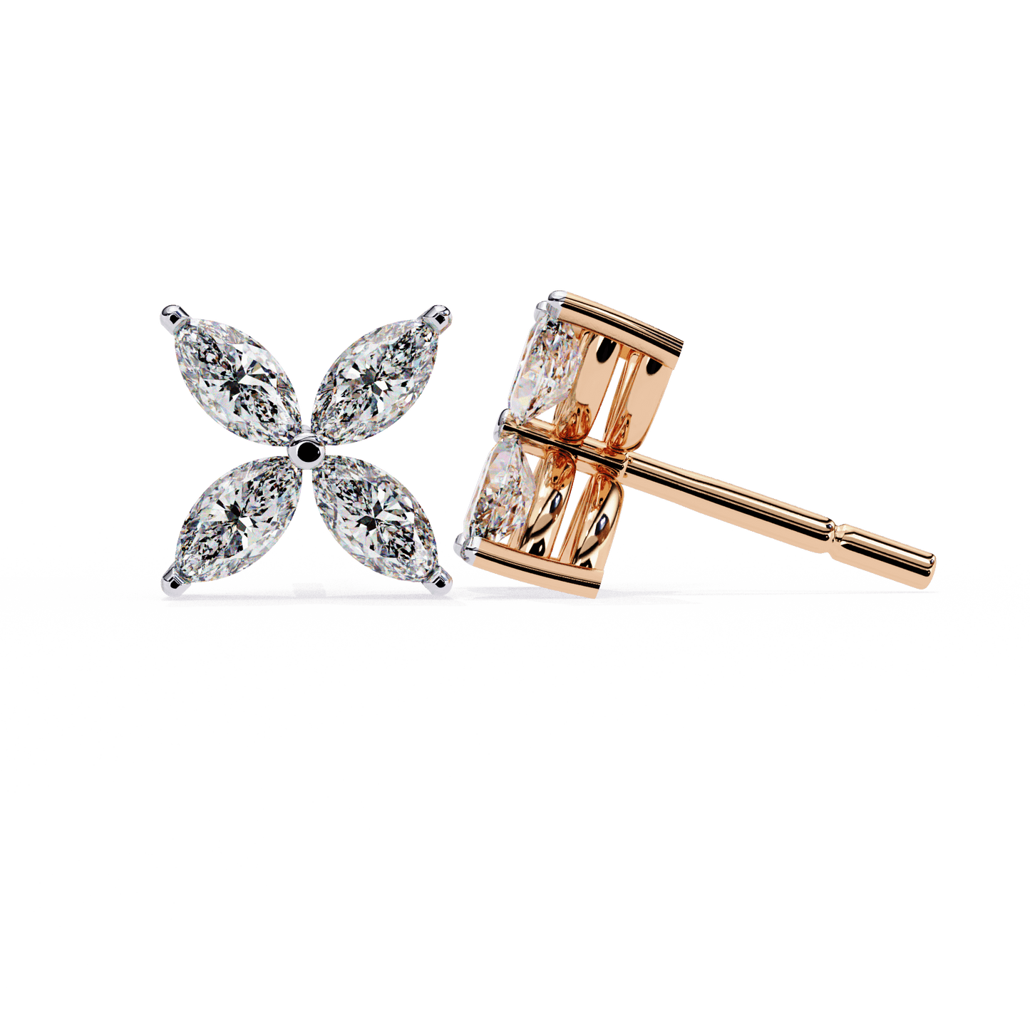 Zainab – Marquise Floral Stud Earrings