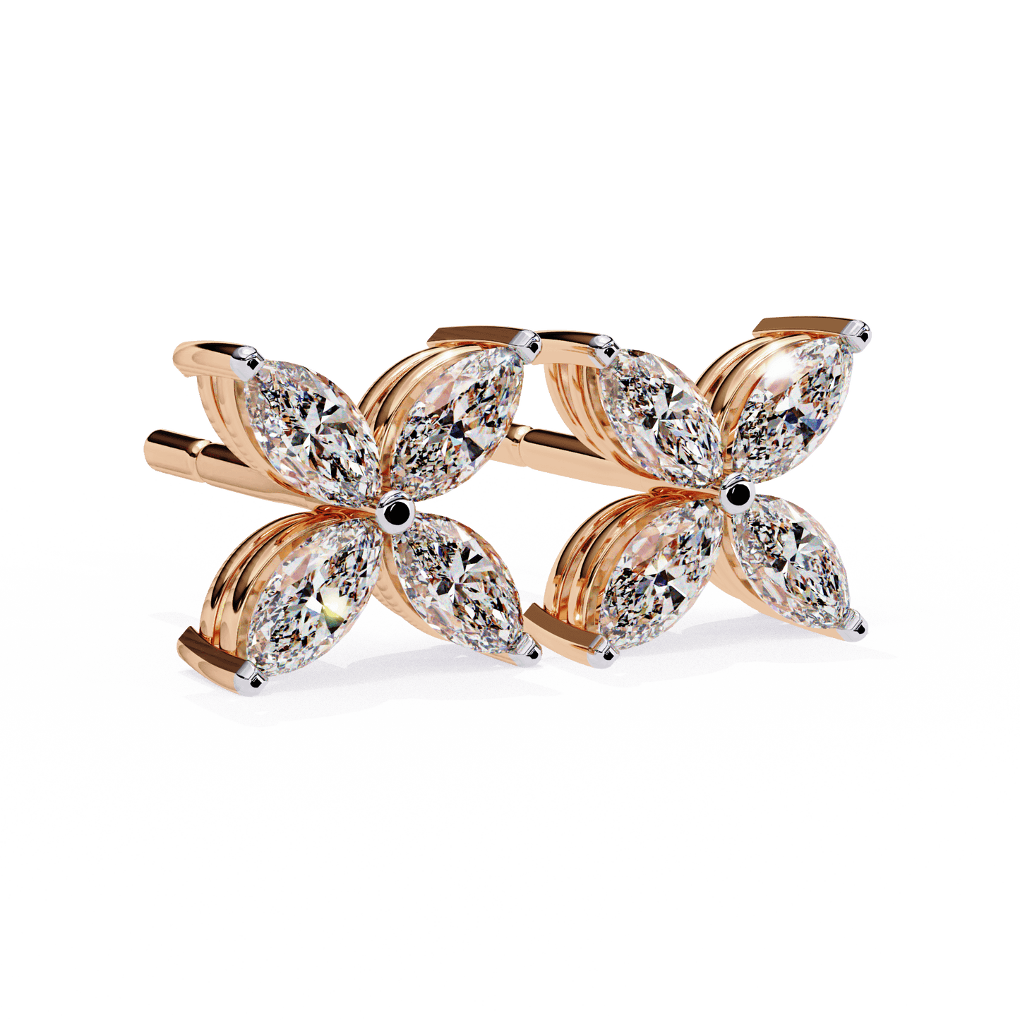 Zainab – Marquise Floral Stud Earrings