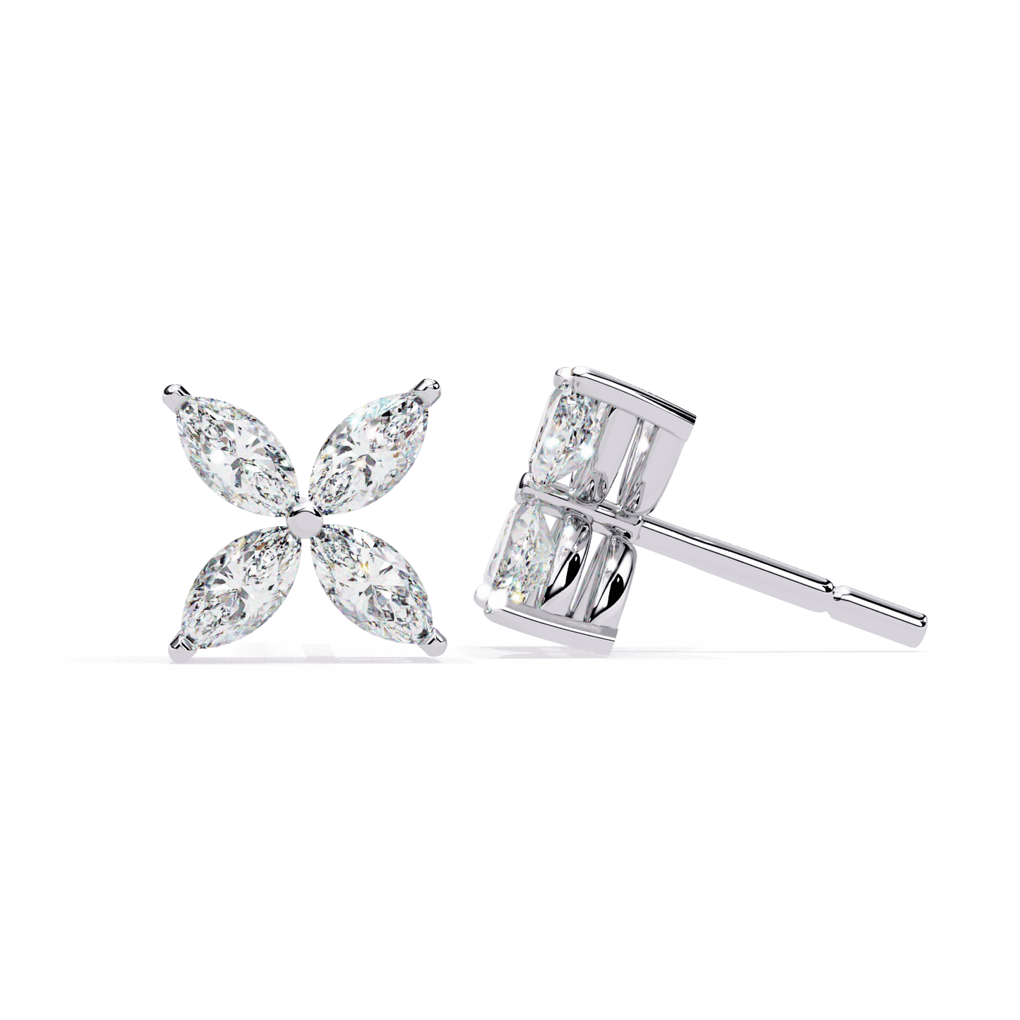 Zainab – Marquise Floral Stud Earrings