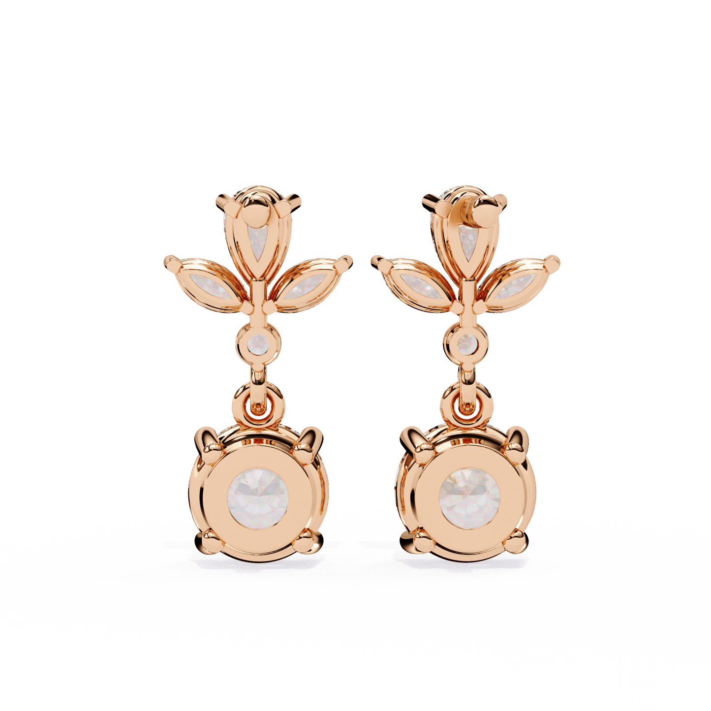 Nicoletta – Floral Diamond Drop Earrings