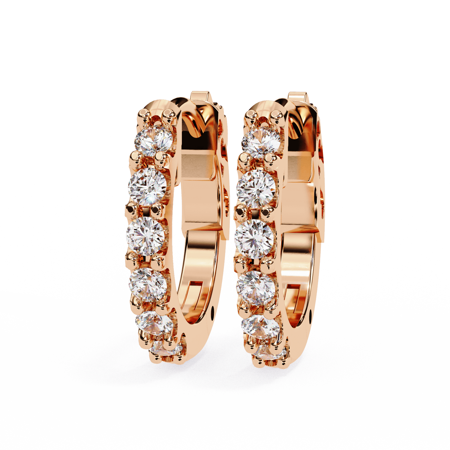 Jacqueline - Classic Round Diamond Hoop Earrings