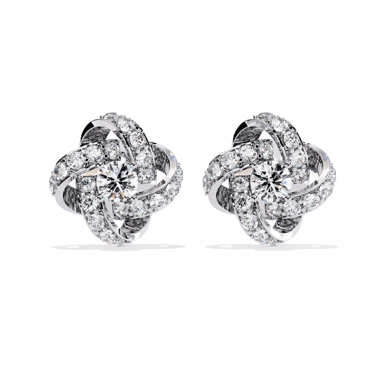 Adara – Interwoven Pavé Diamond Studs