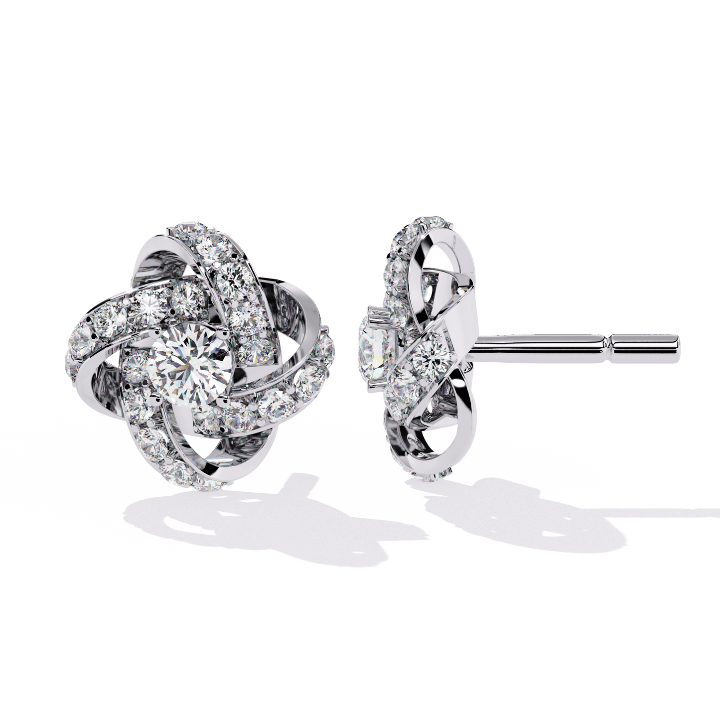 Adara – Interwoven Pavé Diamond Studs