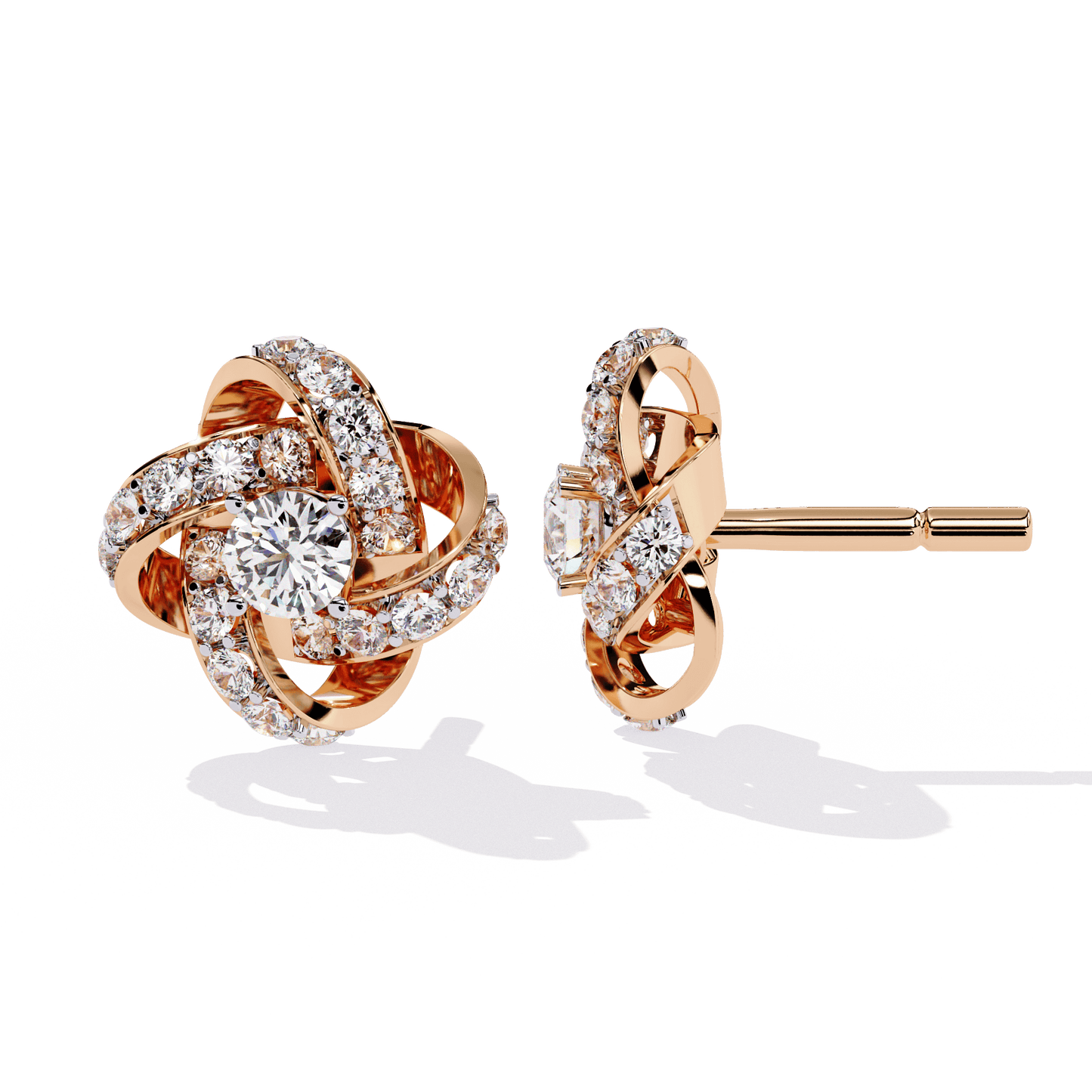 Adara – Interwoven Pavé Diamond Studs