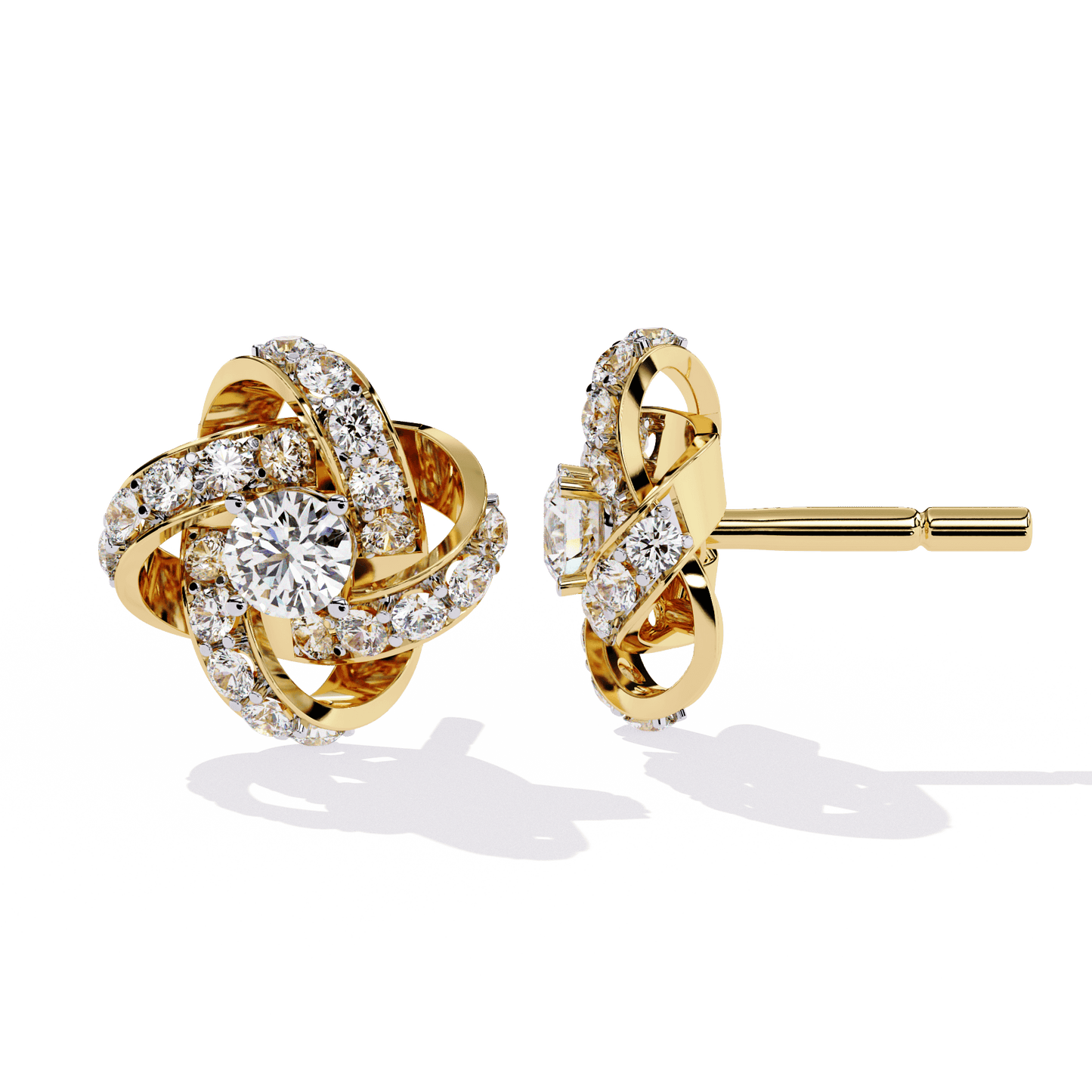 Adara – Interwoven Pavé Diamond Studs