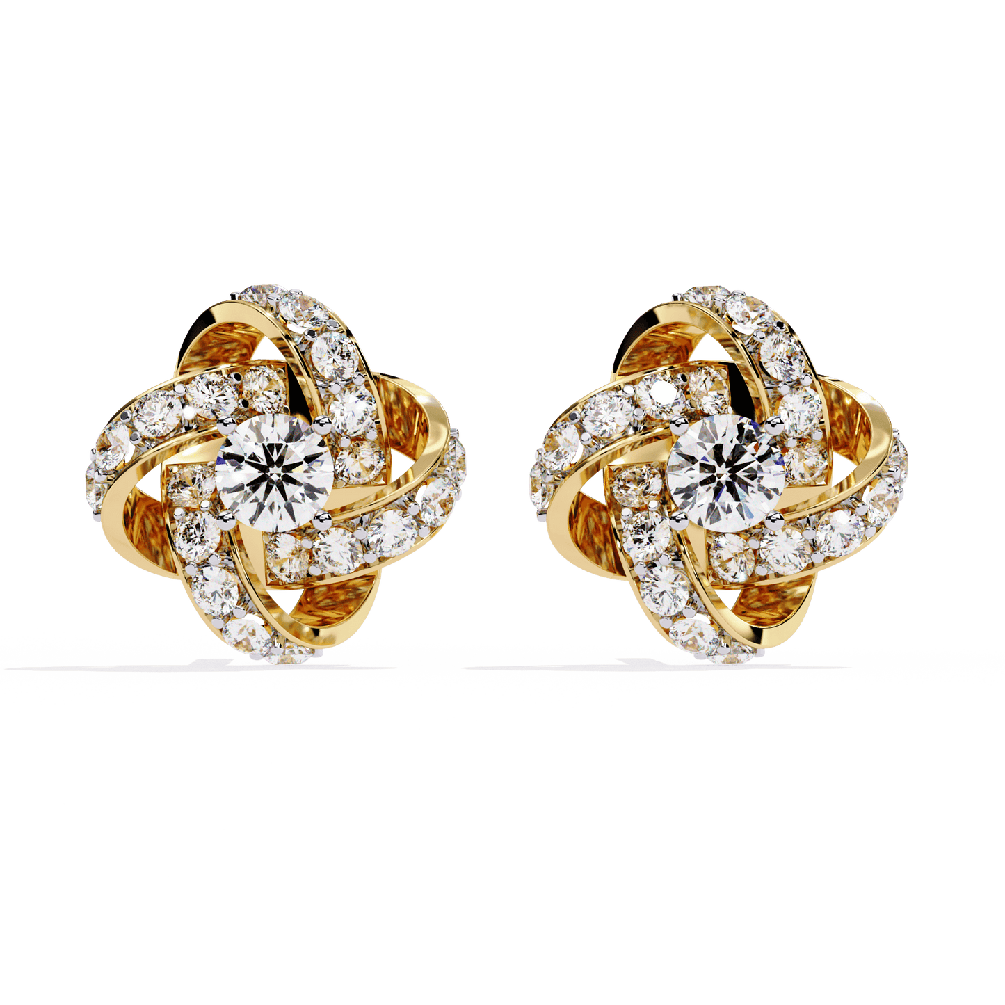 Adara – Interwoven Pavé Diamond Studs