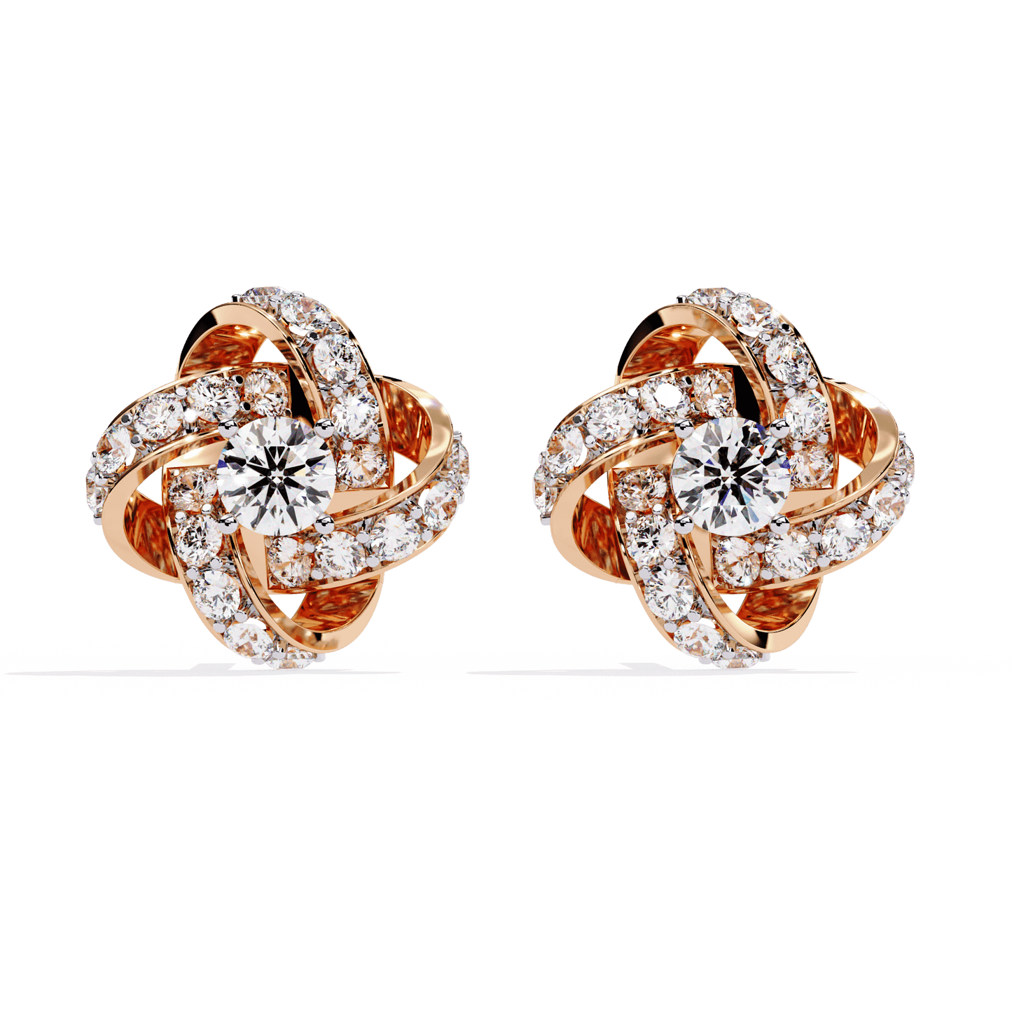 Adara – Interwoven Pavé Diamond Studs