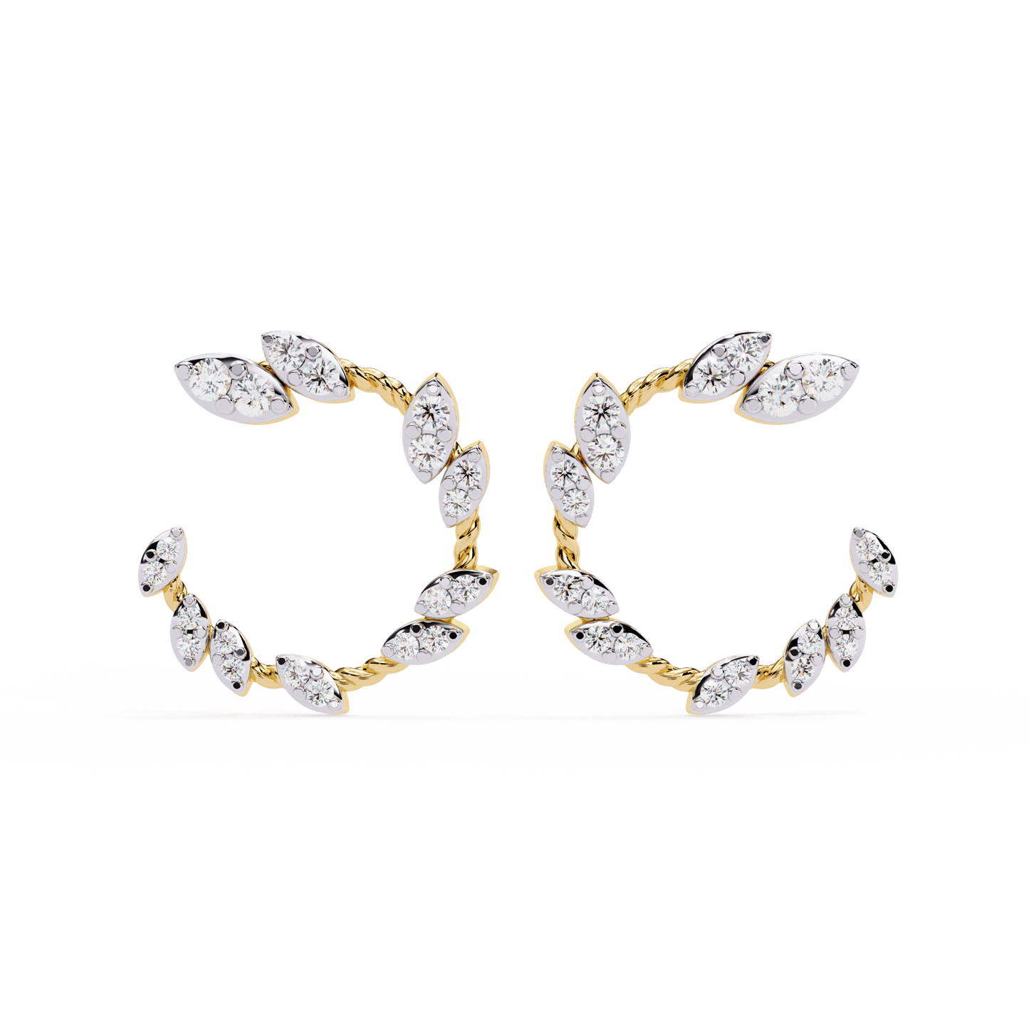 Avery – Marquise-Inspired Round Diamond Cluster Studs