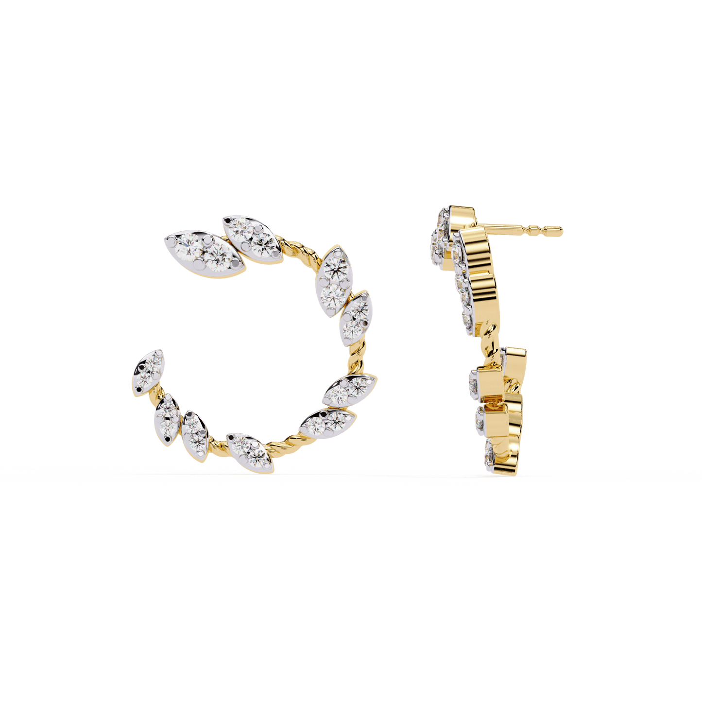 Avery – Marquise-Inspired Round Diamond Cluster Studs