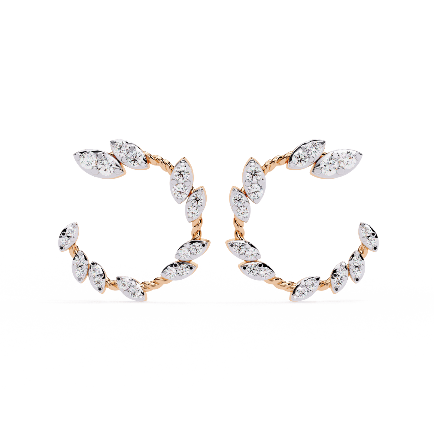 Avery – Marquise-Inspired Round Diamond Cluster Studs