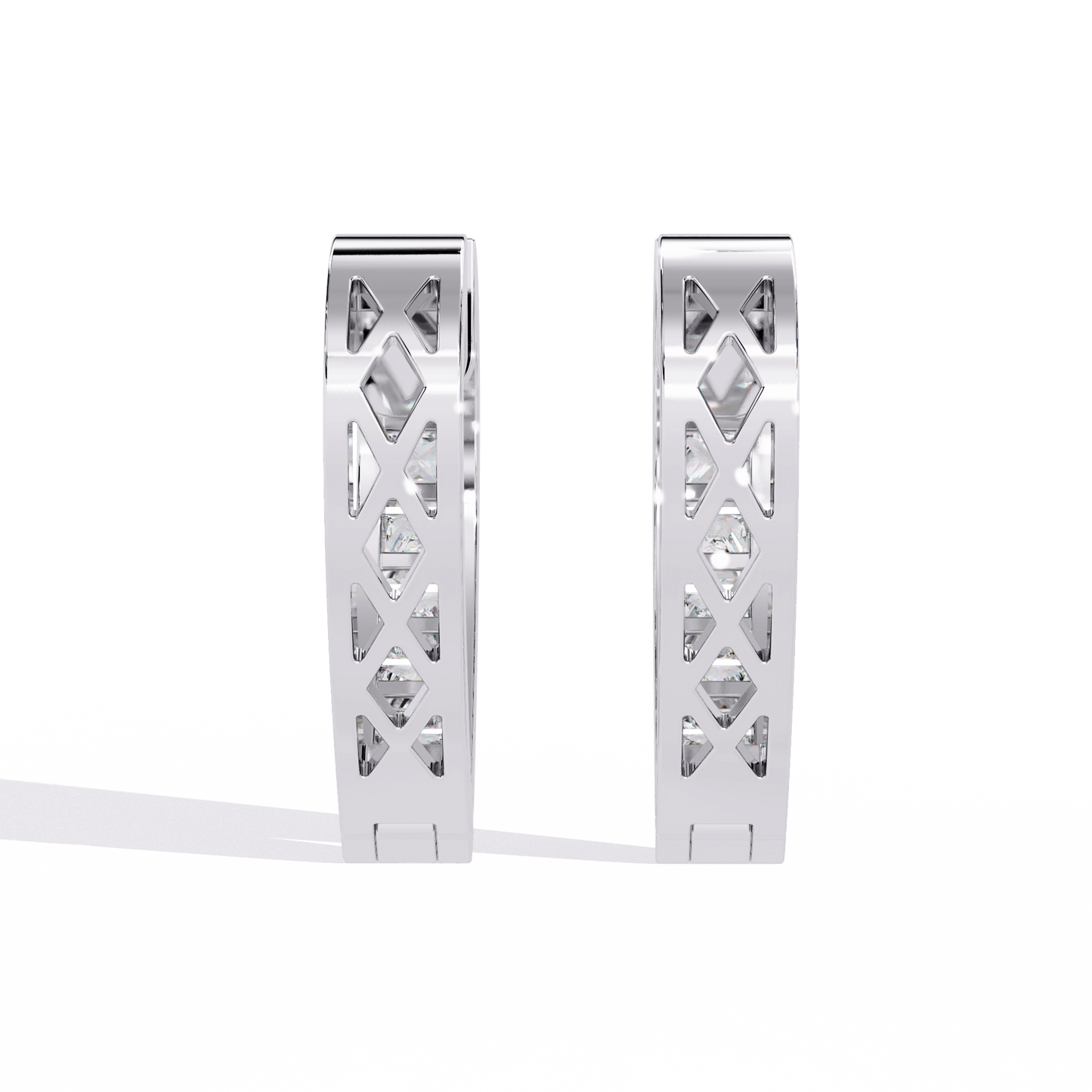 Jodi – Princess-Cut Diamond Hoop Earrings in Channel Setting