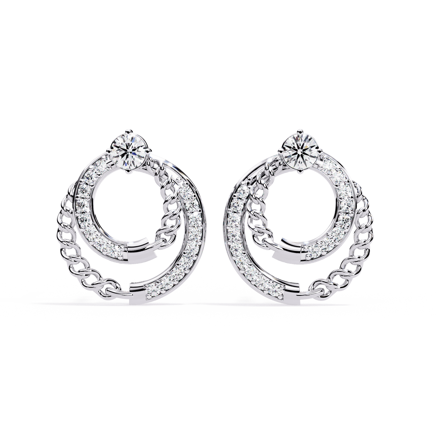 Claudia – Cuban Link & Pavé Diamond Studs