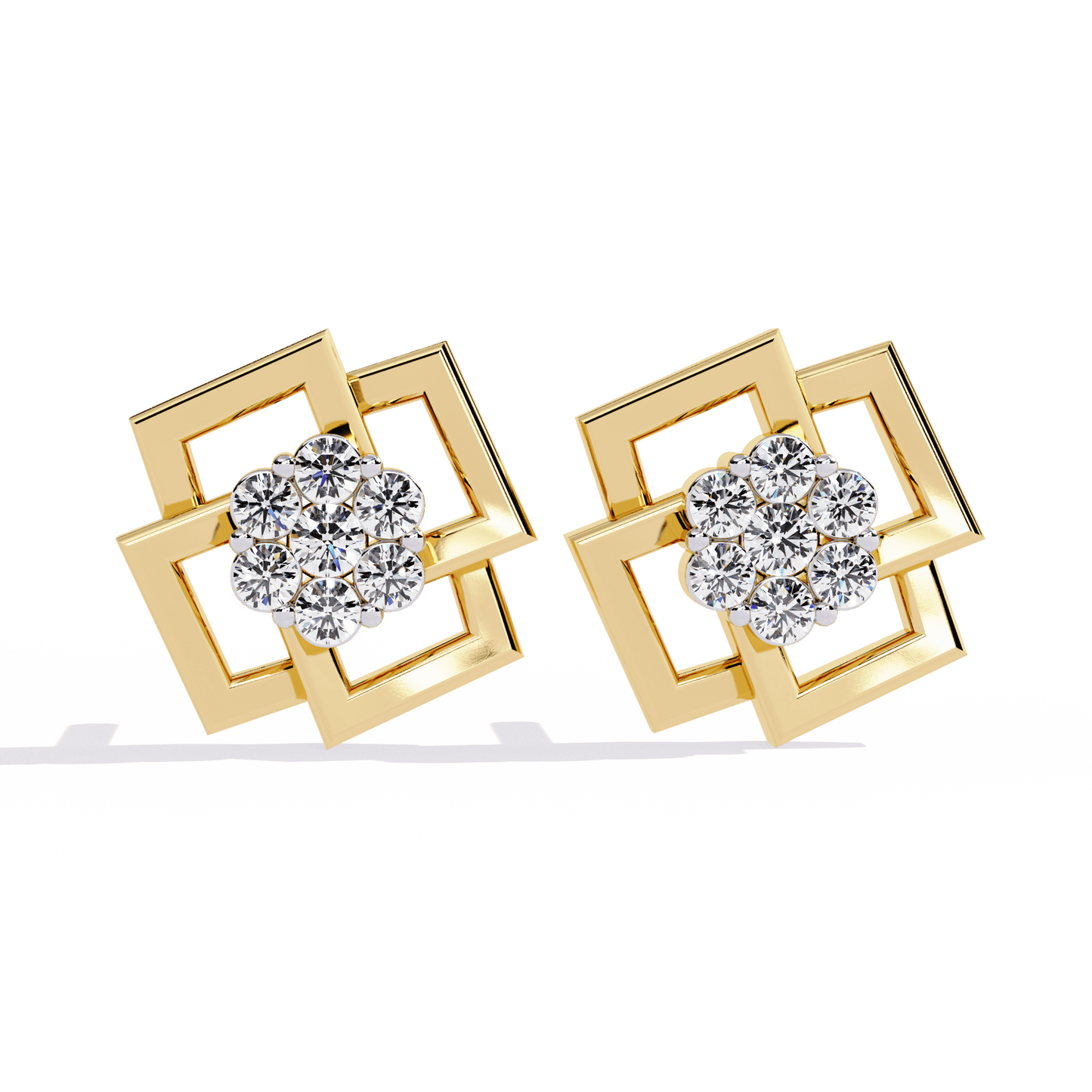 Crystal – Framed Cluster Diamond Studs