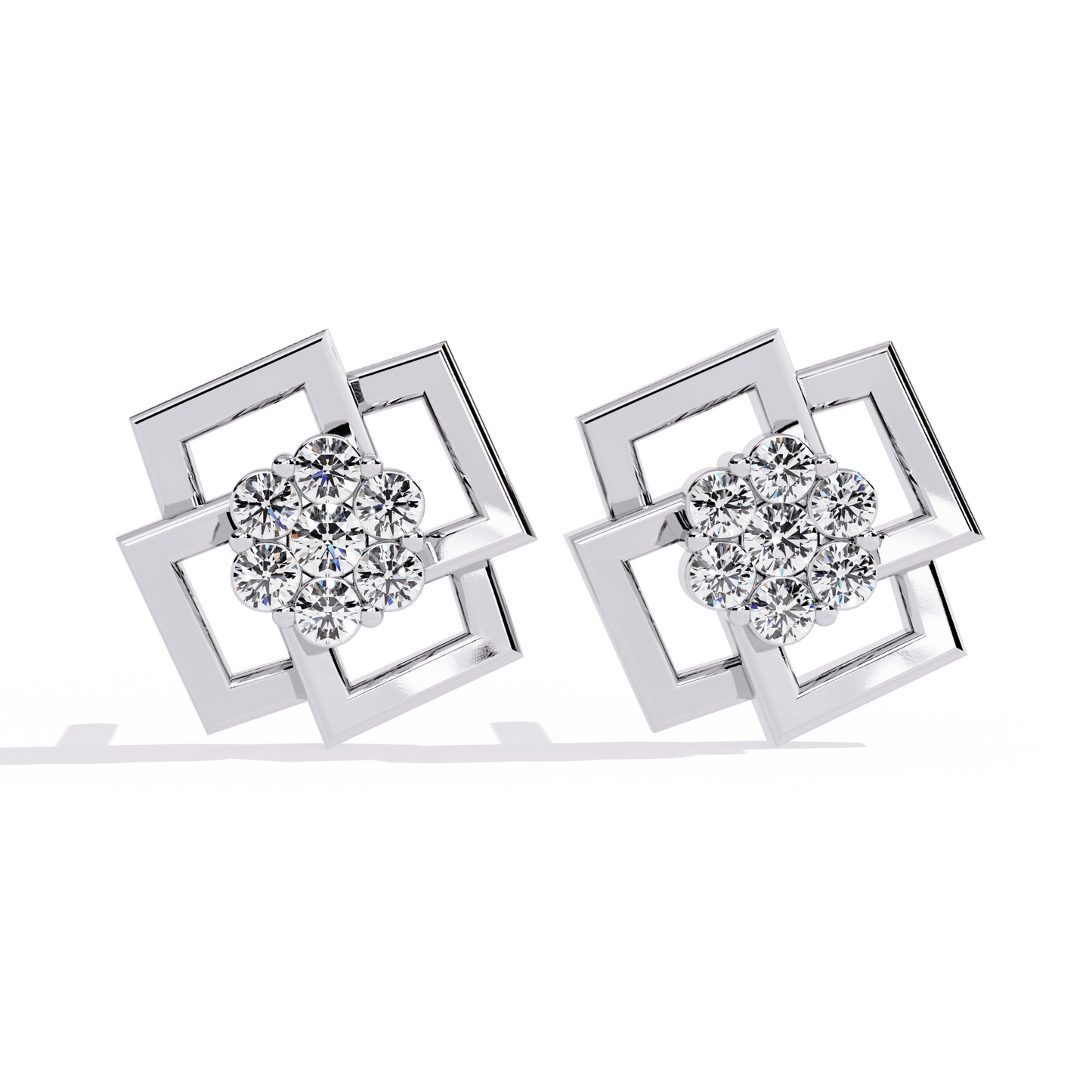 Crystal – Framed Cluster Diamond Studs