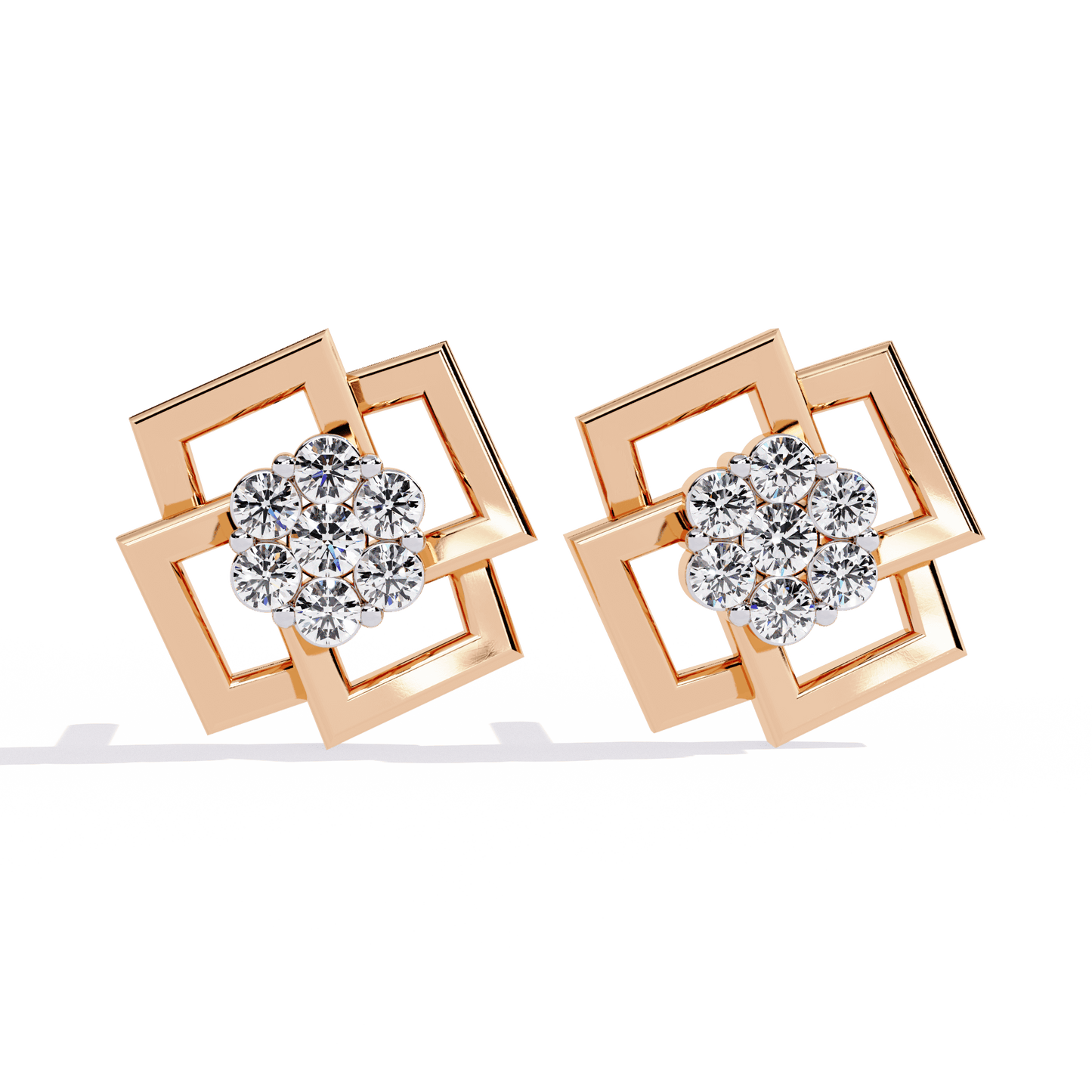 Crystal – Framed Cluster Diamond Studs