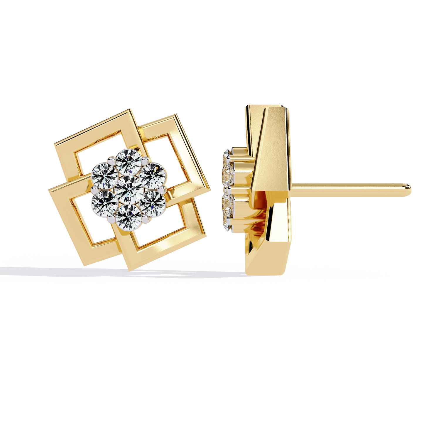 Crystal – Framed Cluster Diamond Studs