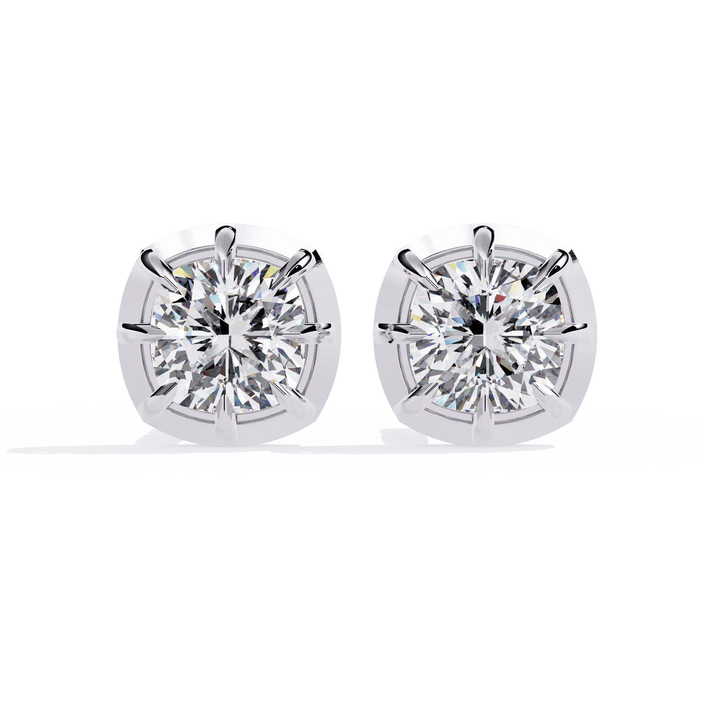 Autumn- Cushion-Cut Diamond Studs in Bezel-Prong Setting