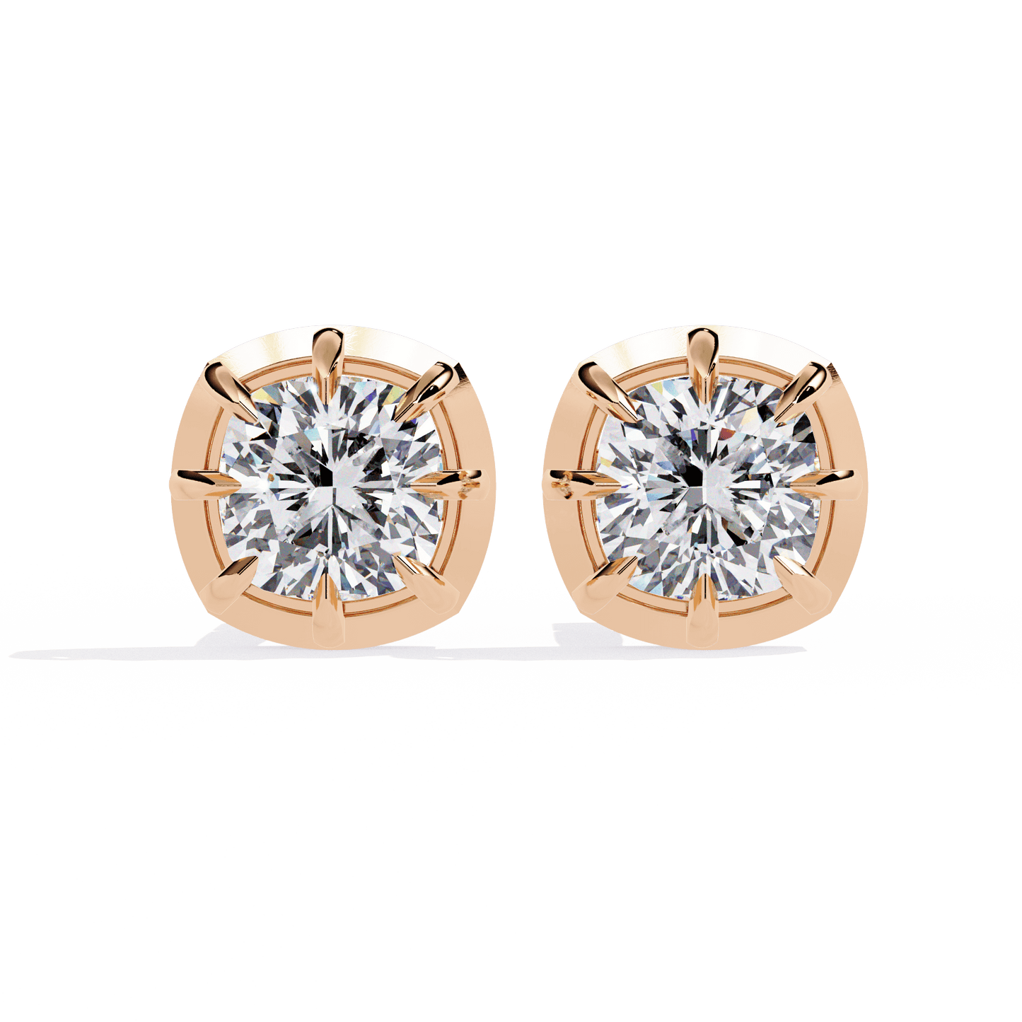 Autumn- Cushion-Cut Diamond Studs in Bezel-Prong Setting