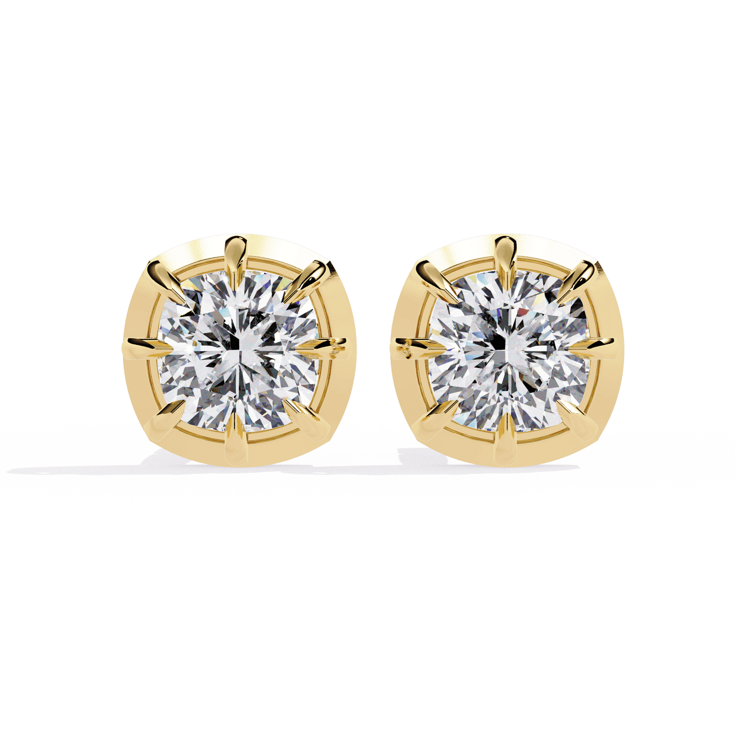 Autumn- Cushion-Cut Diamond Studs in Bezel-Prong Setting