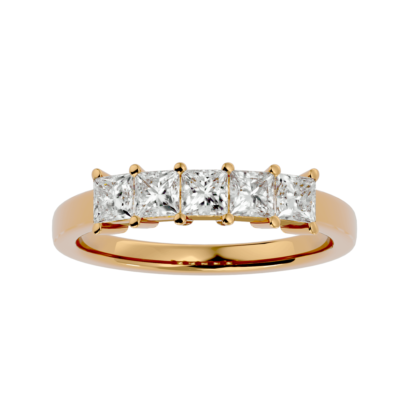 Fiorella - Five-Stone Princess Cut Basket Setting Ring