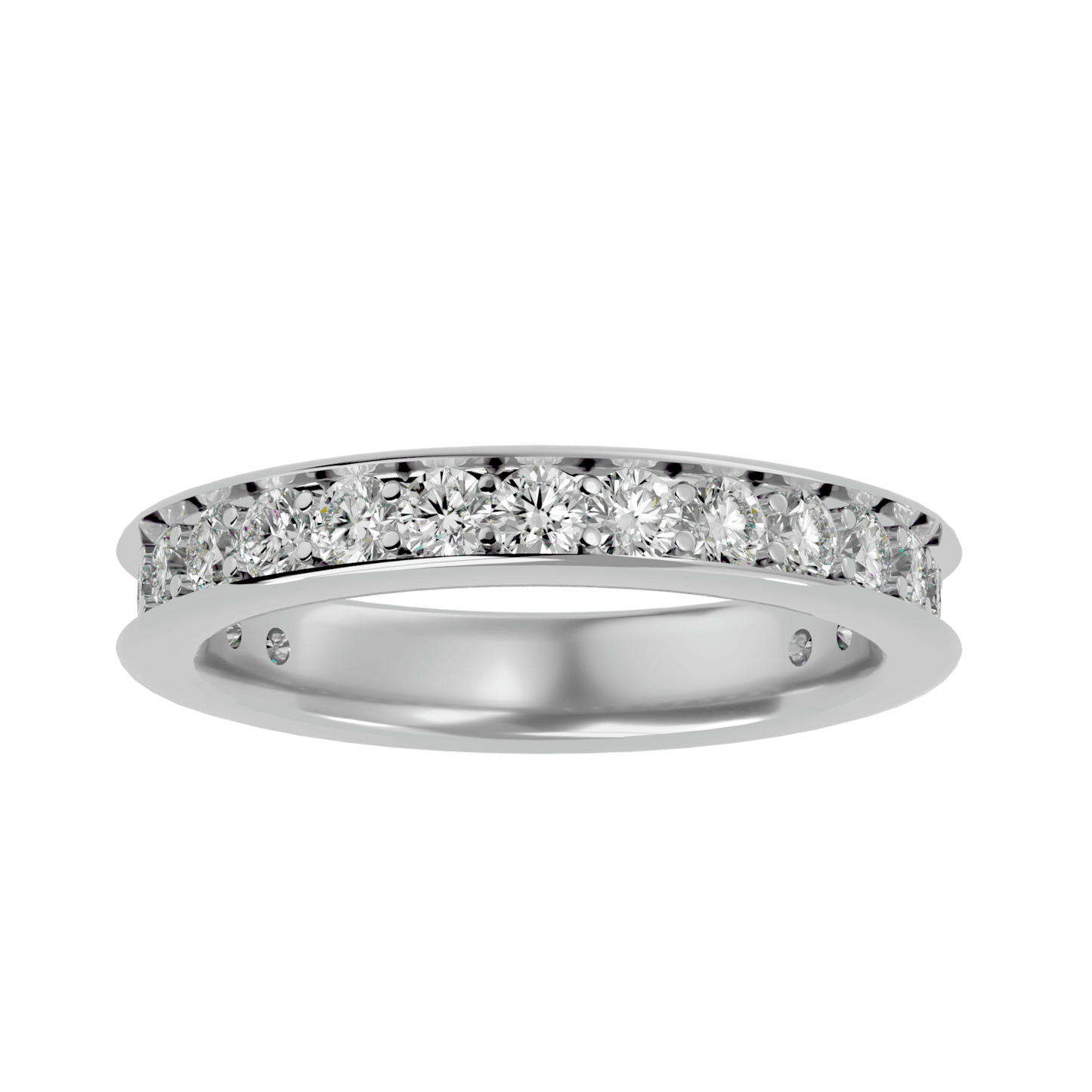 Luciana – The Channel-Set Shared Prong Eternity Band