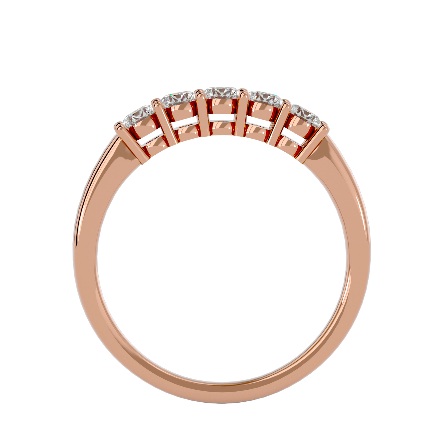 Dominique– The Five-Stone Basket Set Band
