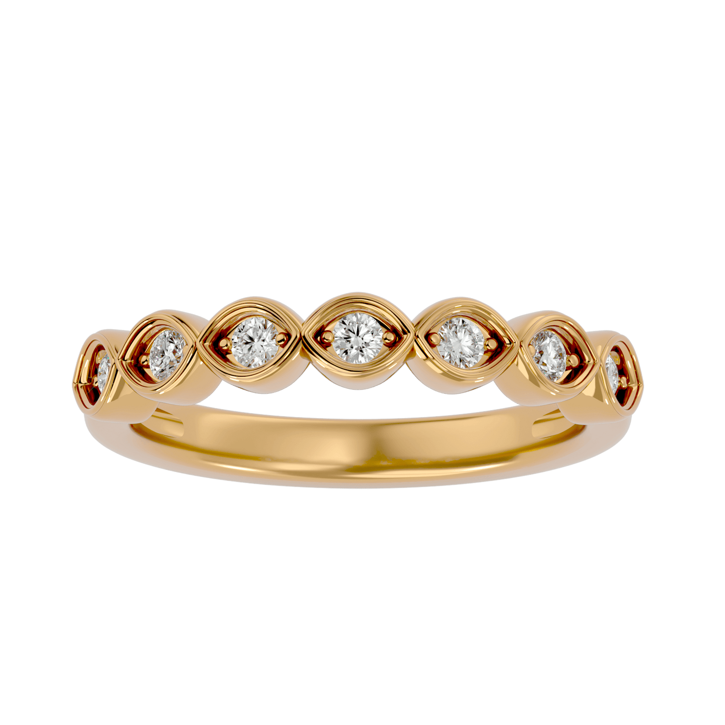 Soleil – Seven-Stone Bezel-Prong Diamond Band