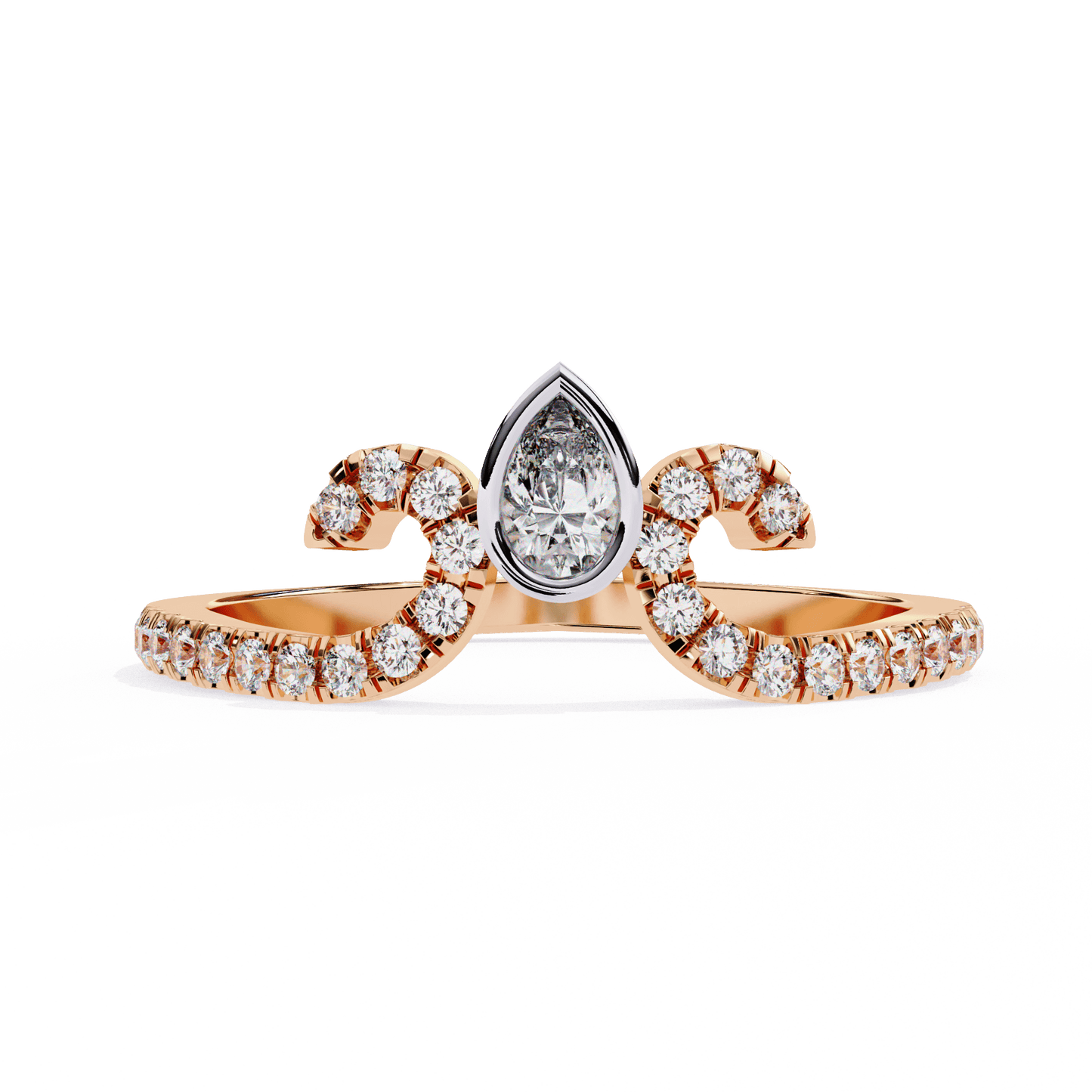 Alani- Shaped Band with Pear-Cut Detail