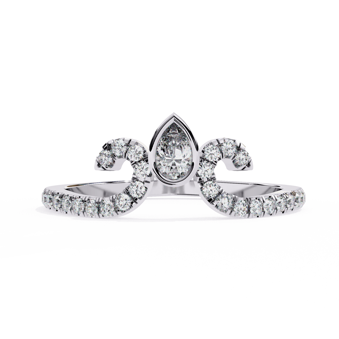 Alani- Shaped Band with Pear-Cut Detail