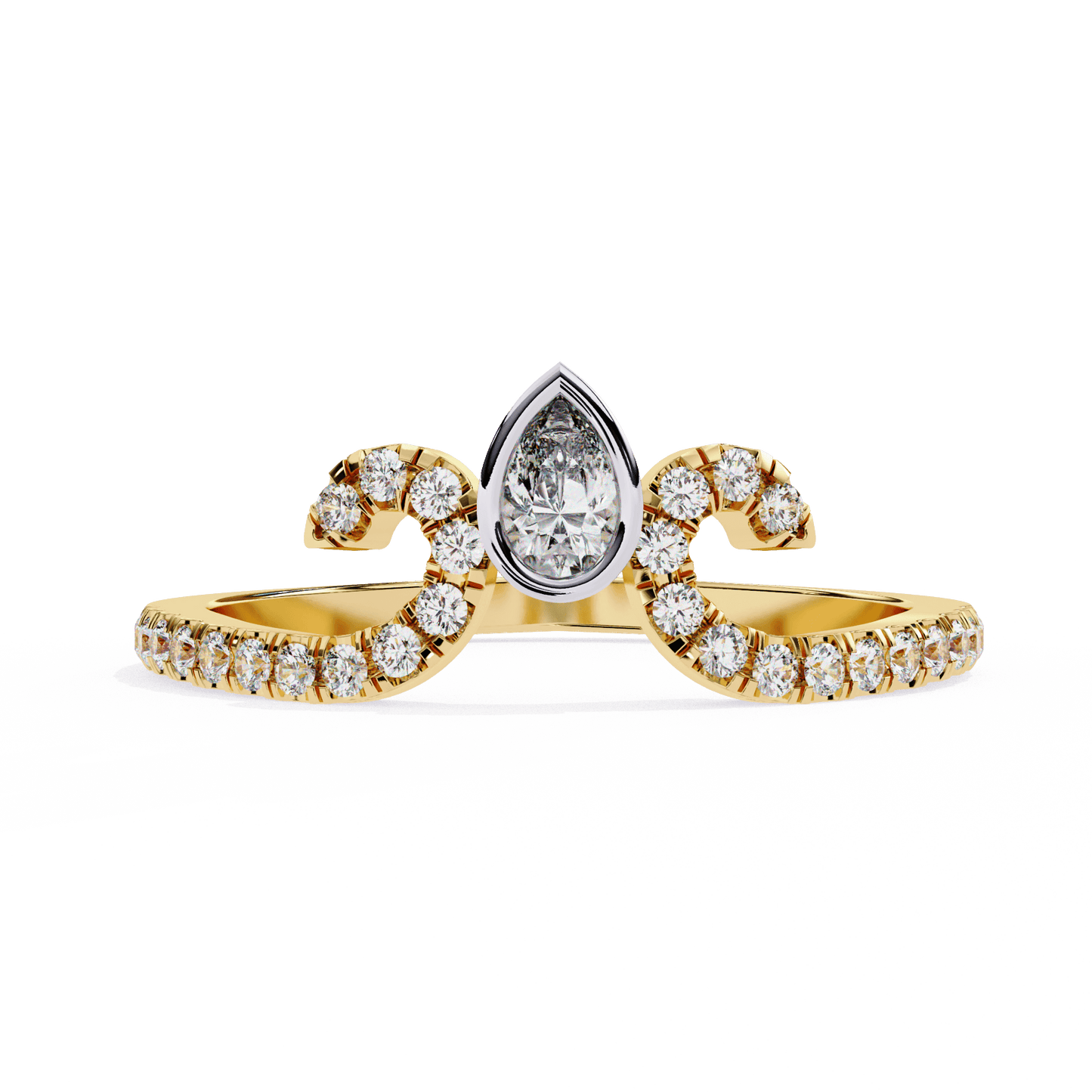 Alani- Shaped Band with Pear-Cut Detail